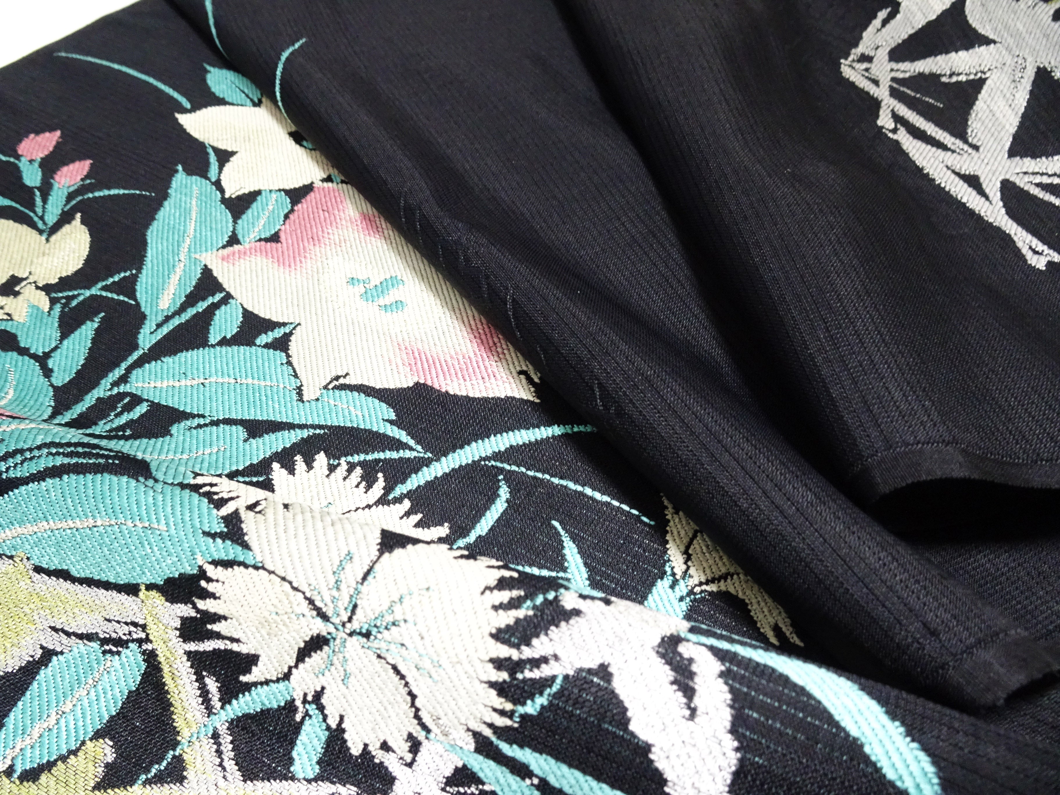 Japanese Vintage Ro Silk Bolts  Woven Flower Pattern 17507
