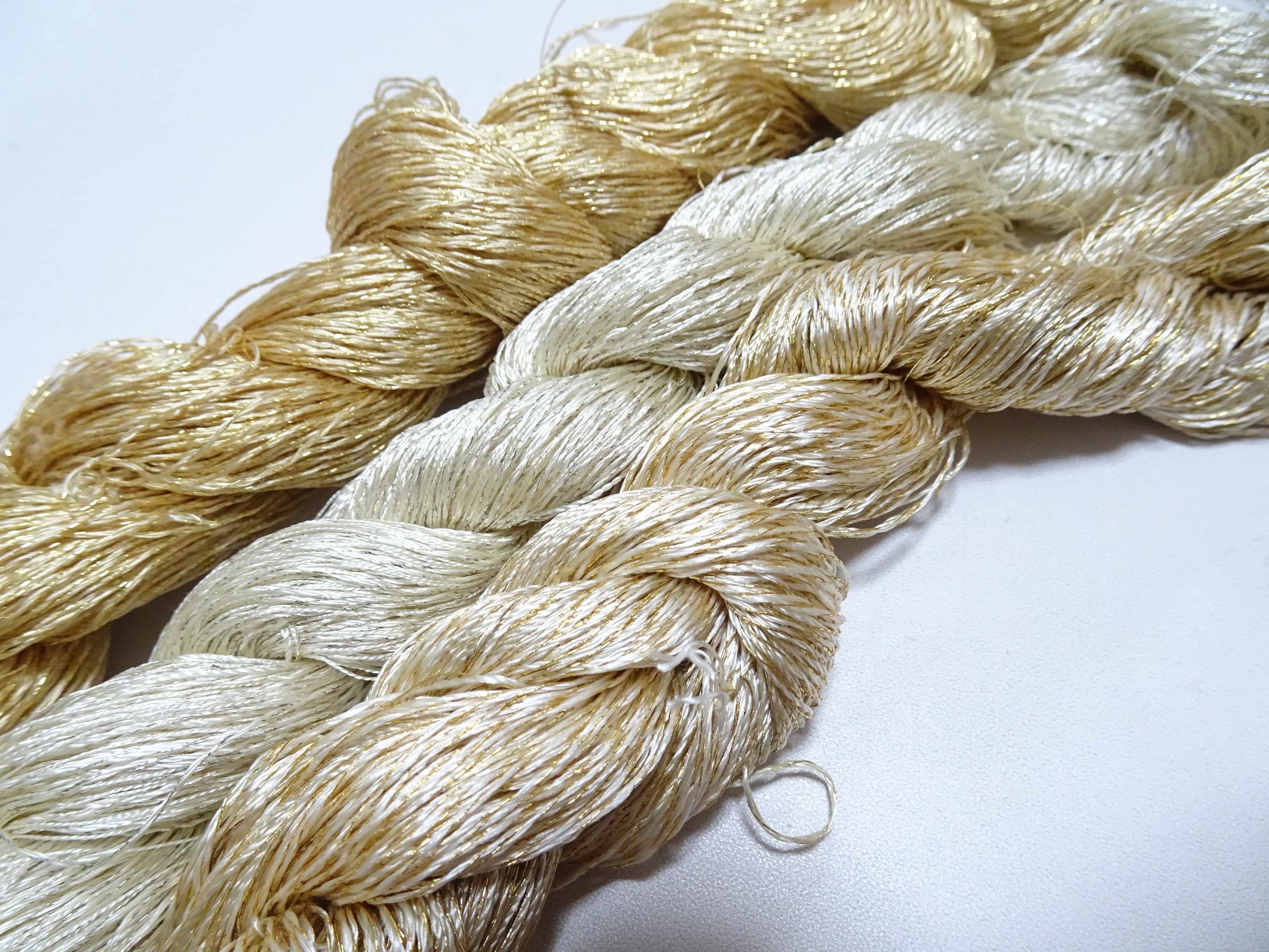 Japanese Vintage High Class Rare Silk Thread 3sets Mixture of Gold embroidery 18502