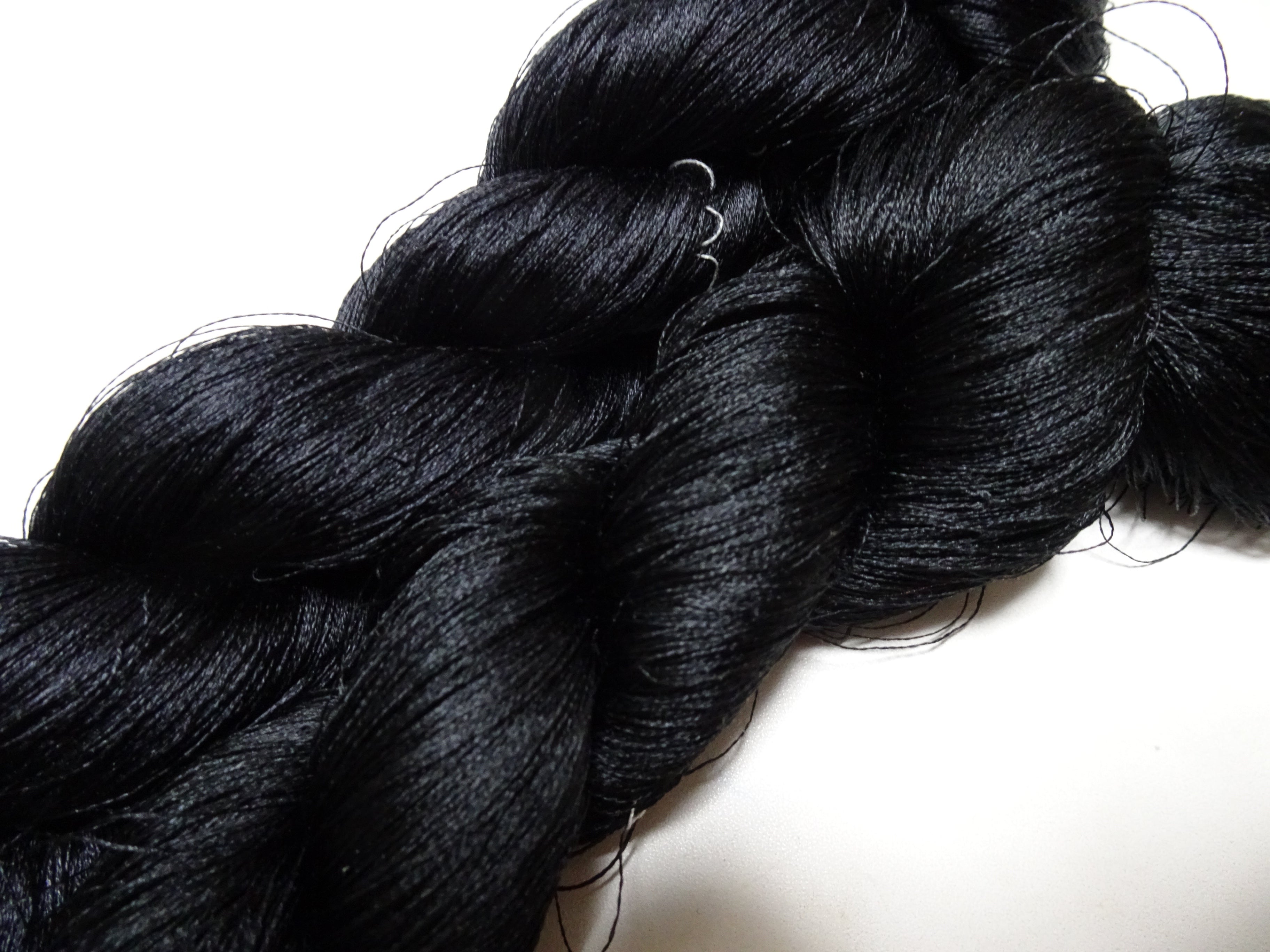 Japanese Vintage Twisted Silk Thread 2sets Embroidery Black 15739