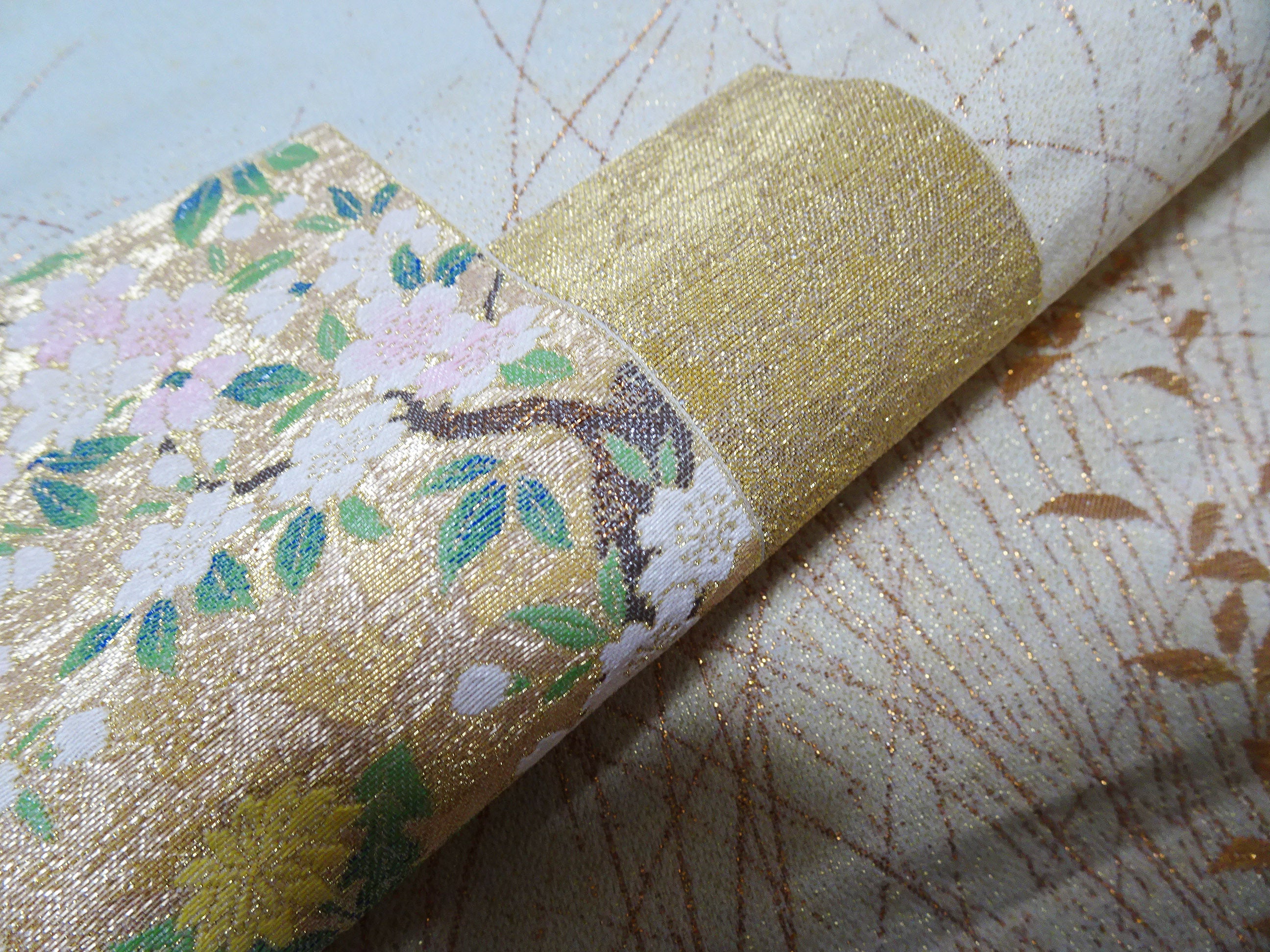 Japanese vintage Rare Silk sample fabric Juko Ori  9662