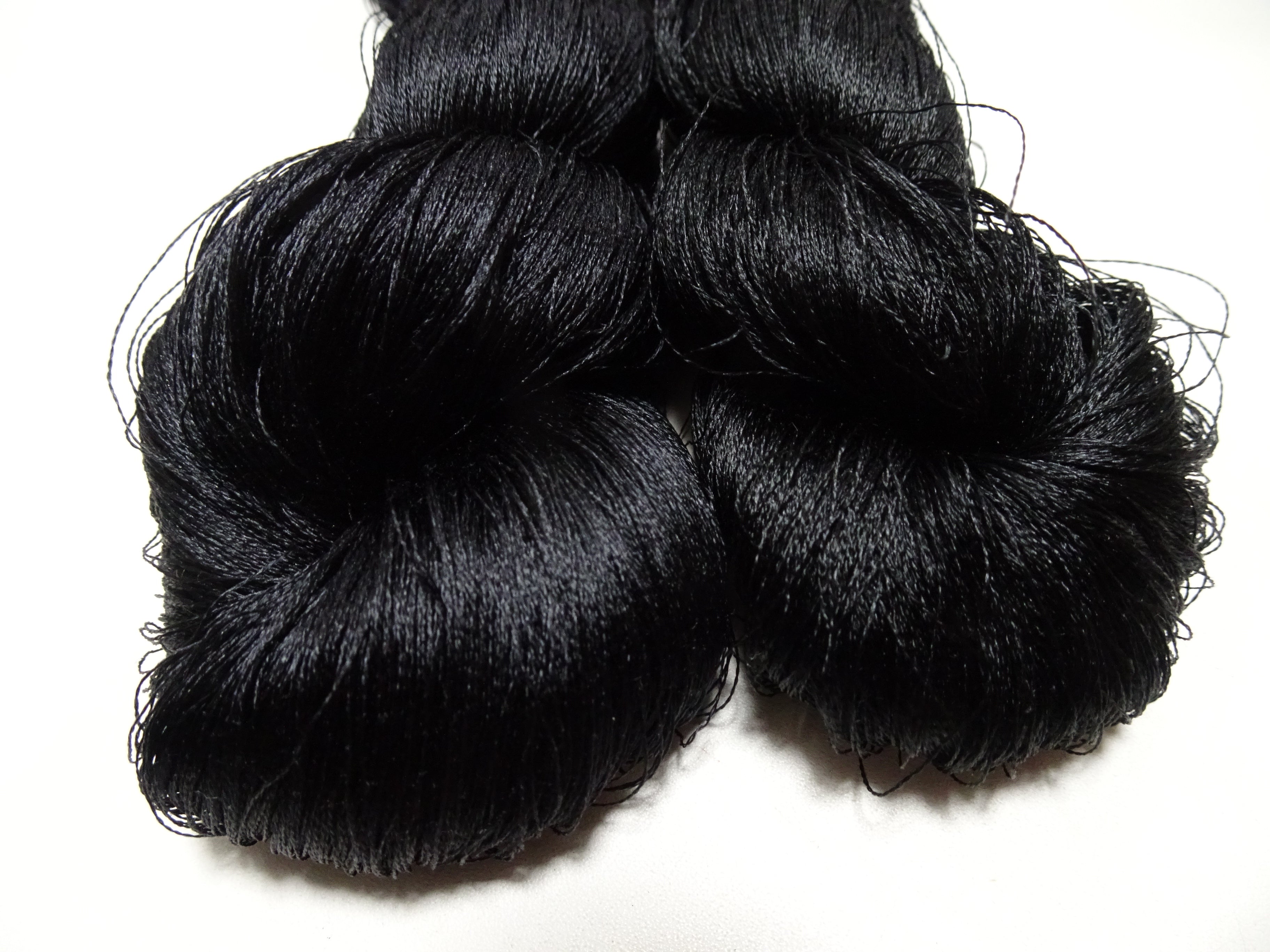 Japanese Vintage Twisted Silk Thread 2sets Embroidery Black 15739