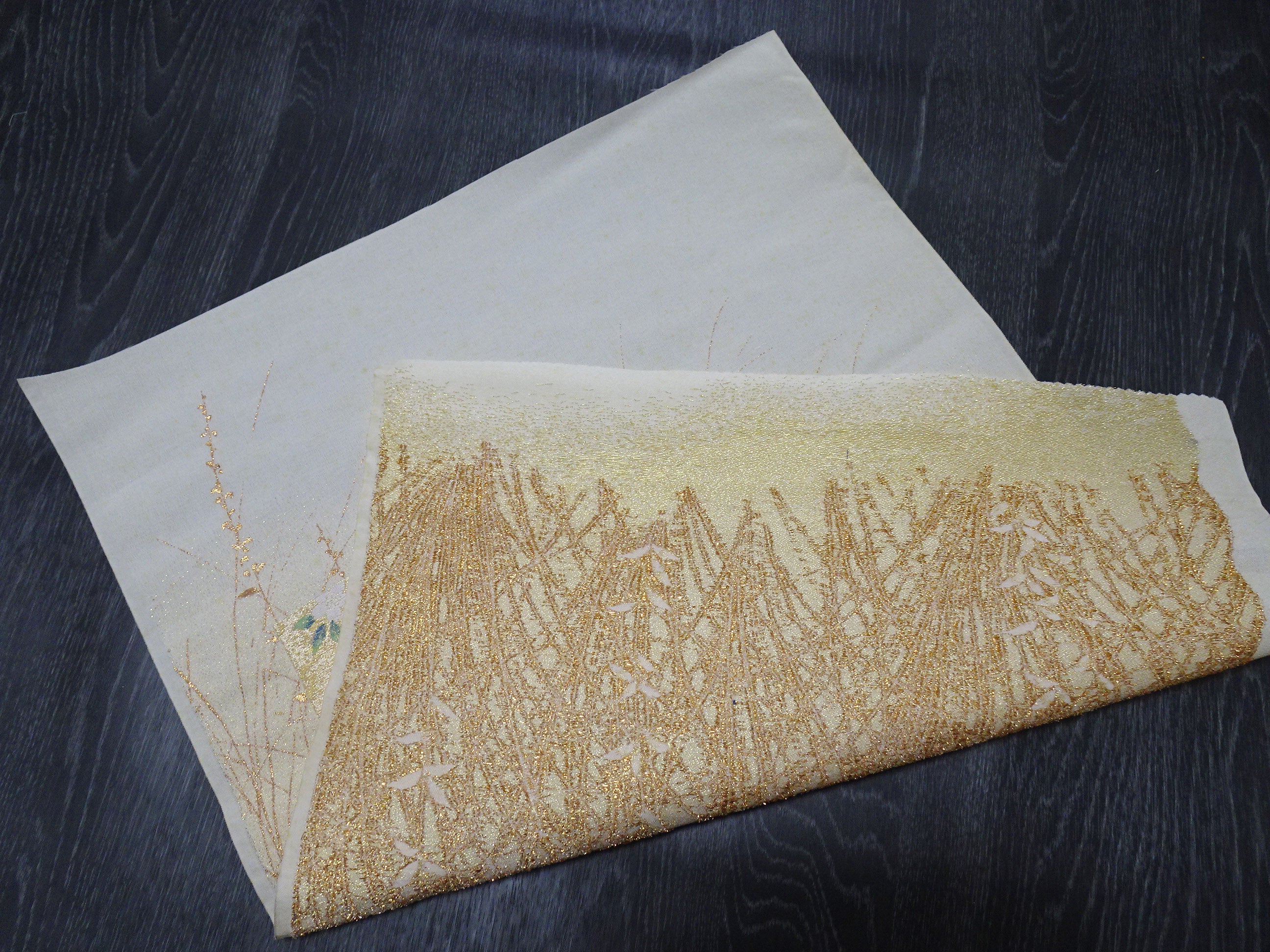 Japanese vintage Rare Silk sample fabric Juko Ori  9662