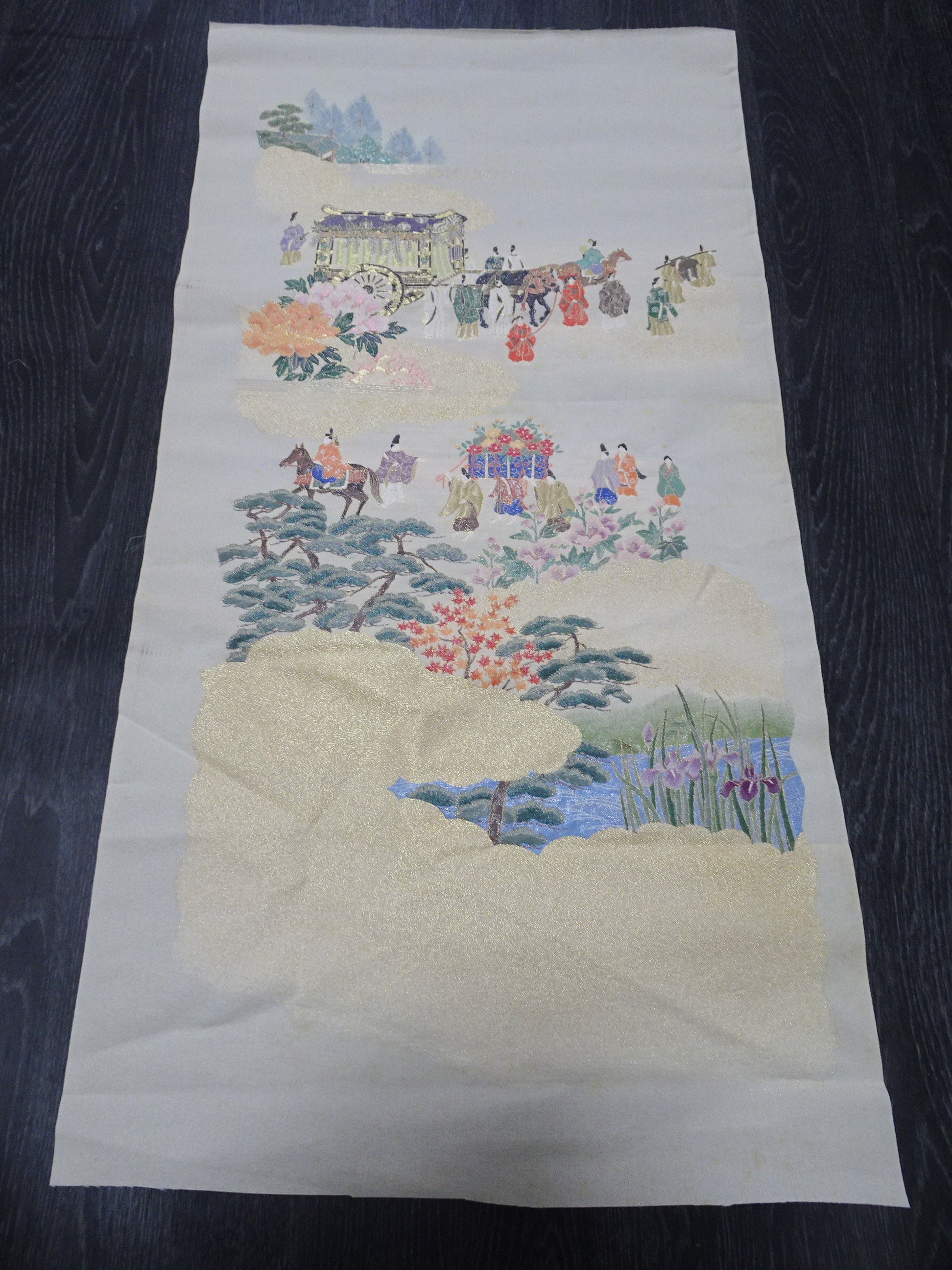 Japanese vintage Rare Silk sample fabric Juko Ori  9663