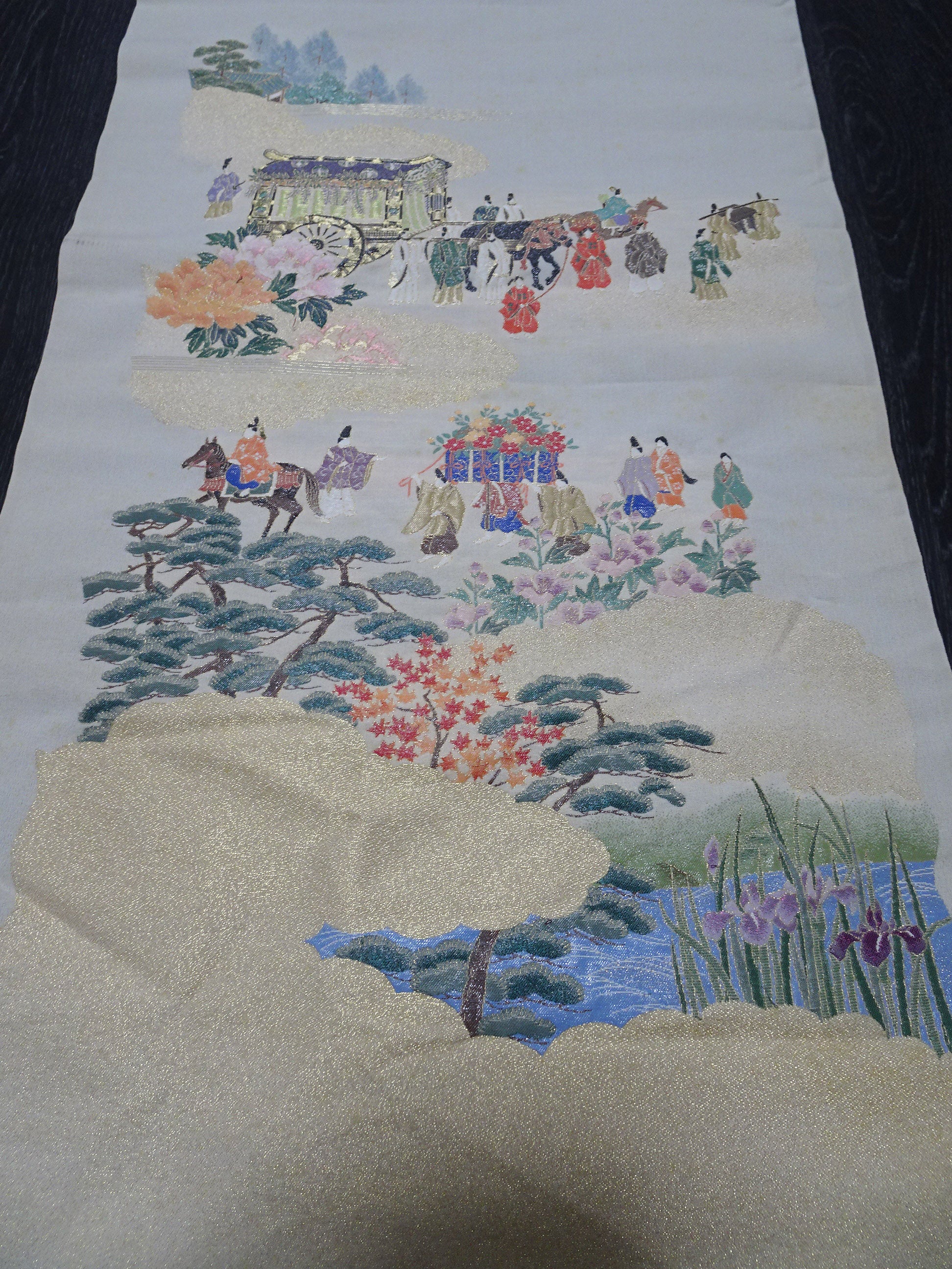 Japanese vintage Rare Silk sample fabric Juko Ori  9663