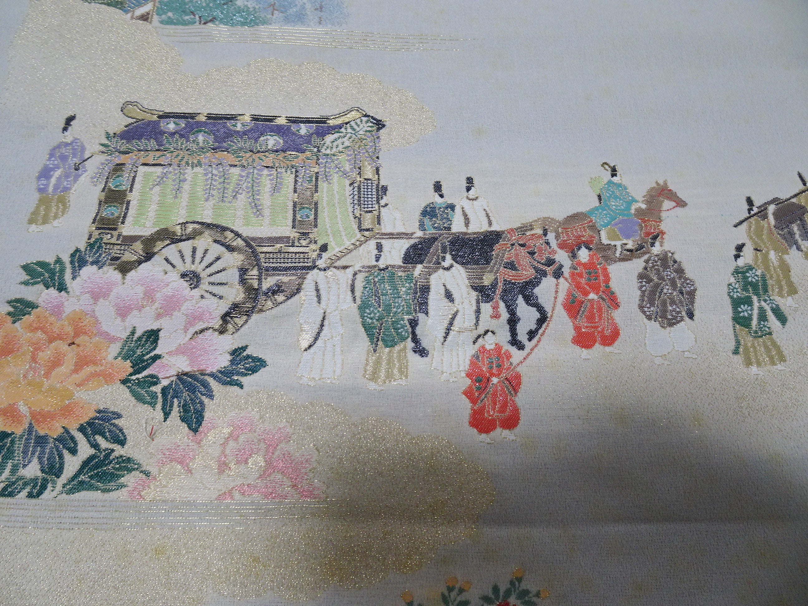 Japanese vintage Rare Silk sample fabric Juko Ori  9663