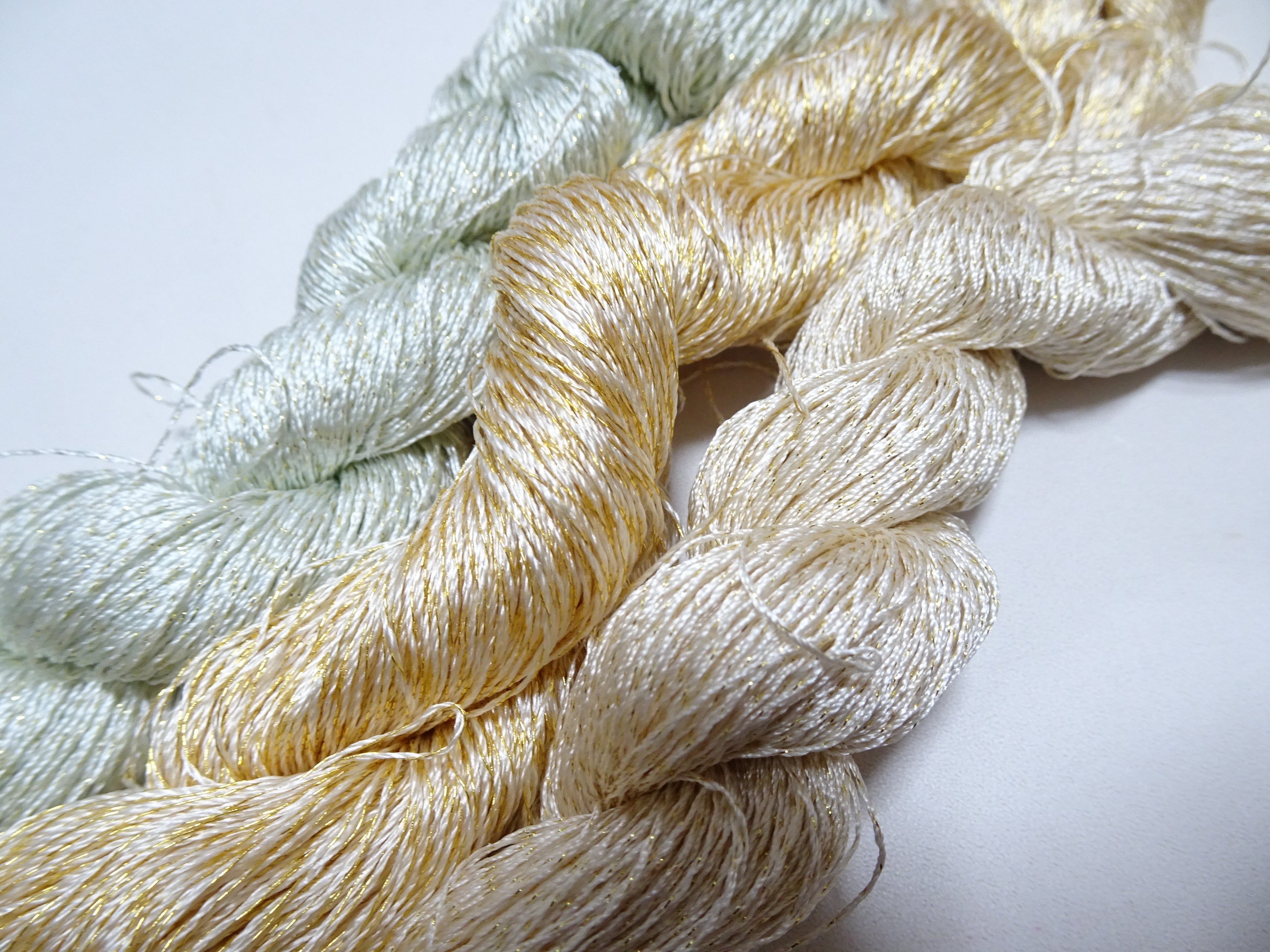 Japanese Vintage High Class Rare Silk Thread 3sets Mixture of Gold embroidery 15991