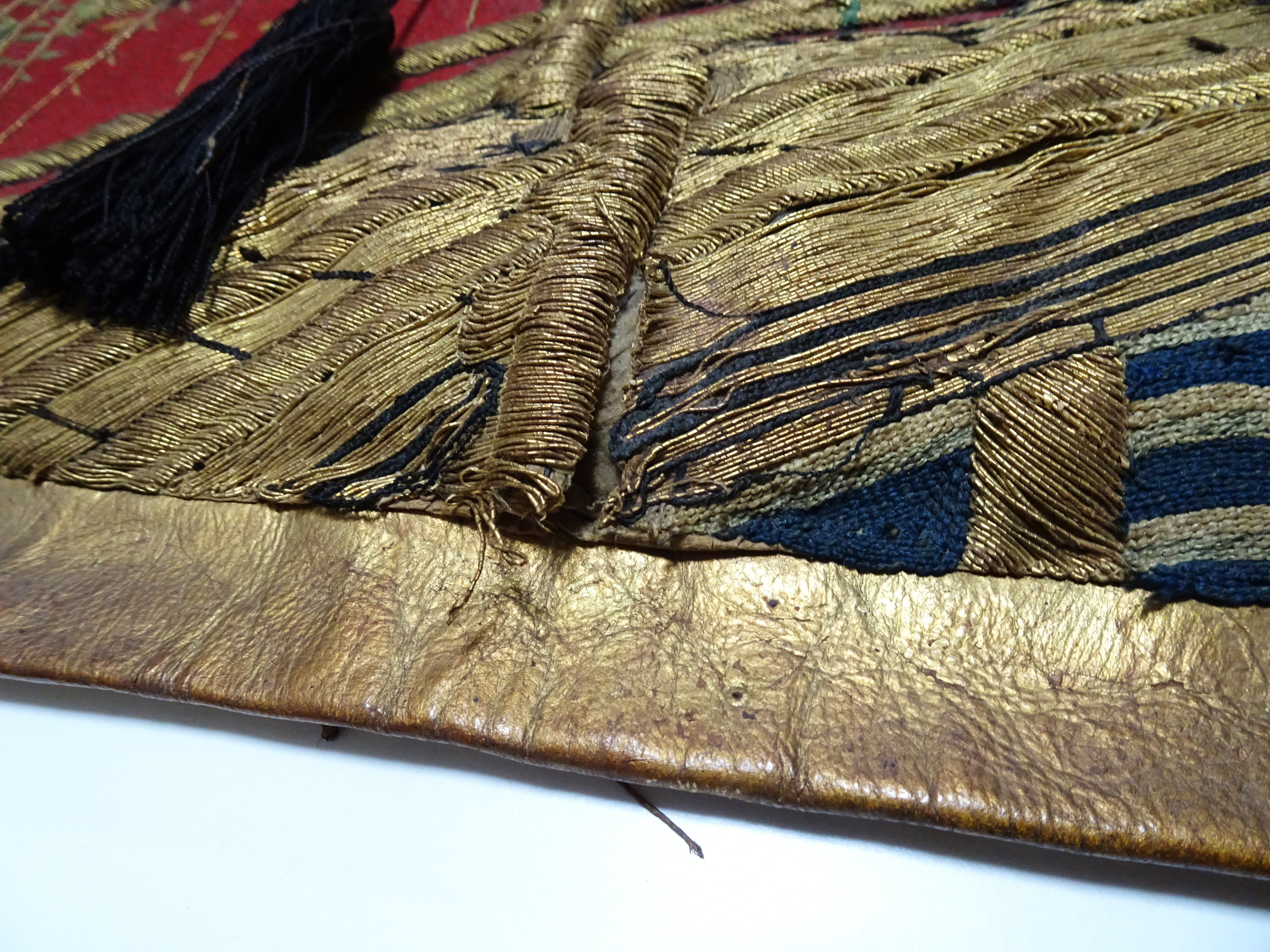 Japanese Antique Edo to Late Edo Period Festival Banner(Kenshōhin) for Danjiri or Mikoshi with Traditional Embroidery Design 16343