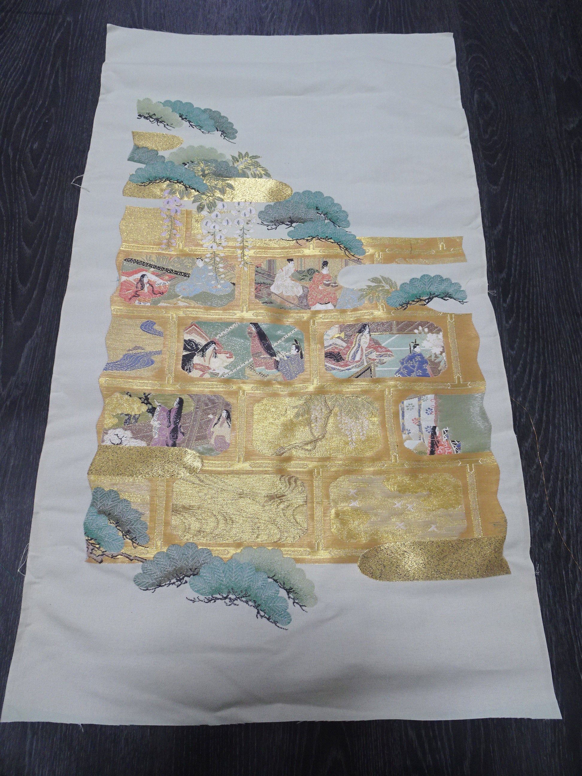Japanese vintage Rare Silk sample fabric Juko Ori  9664