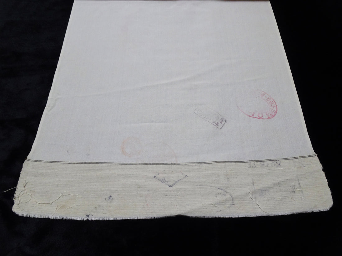 Japanese Antique Silk Kimono Fabric Bolt Nadeshiko Flowers, Autumn Grasses & Insect Cage Motif 18093
