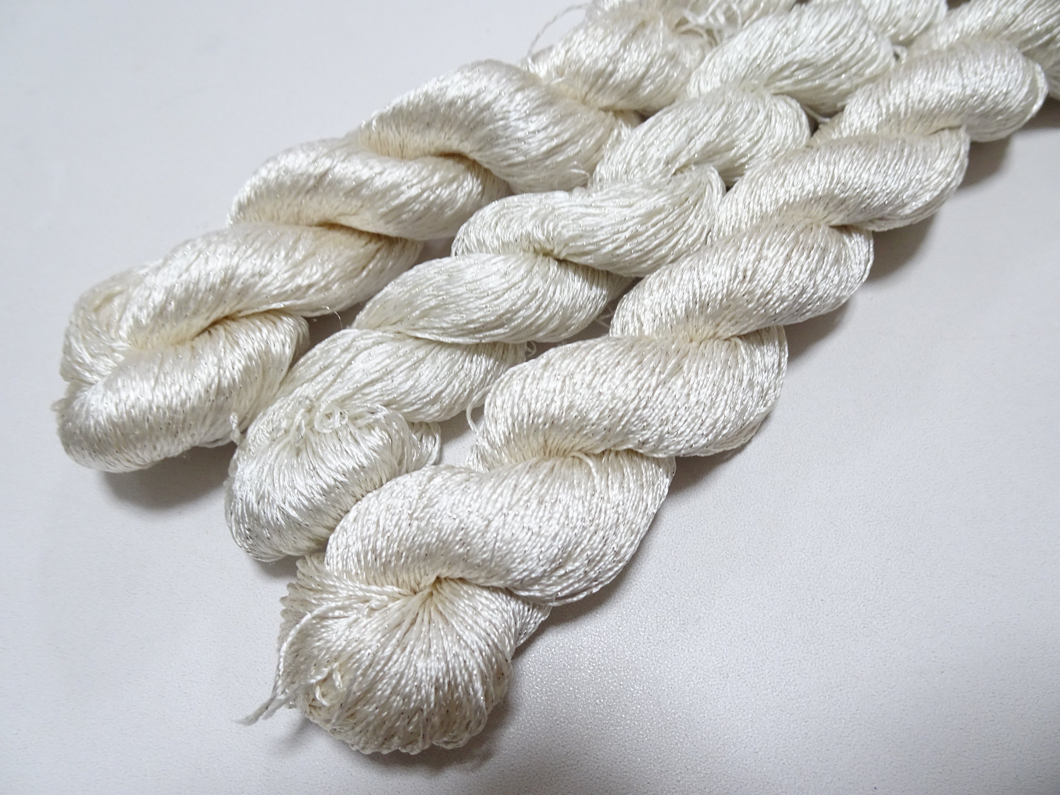 Japanese Vintage High Class Rare Silk Thread 3sets Mixture of Silver embroidery 15992