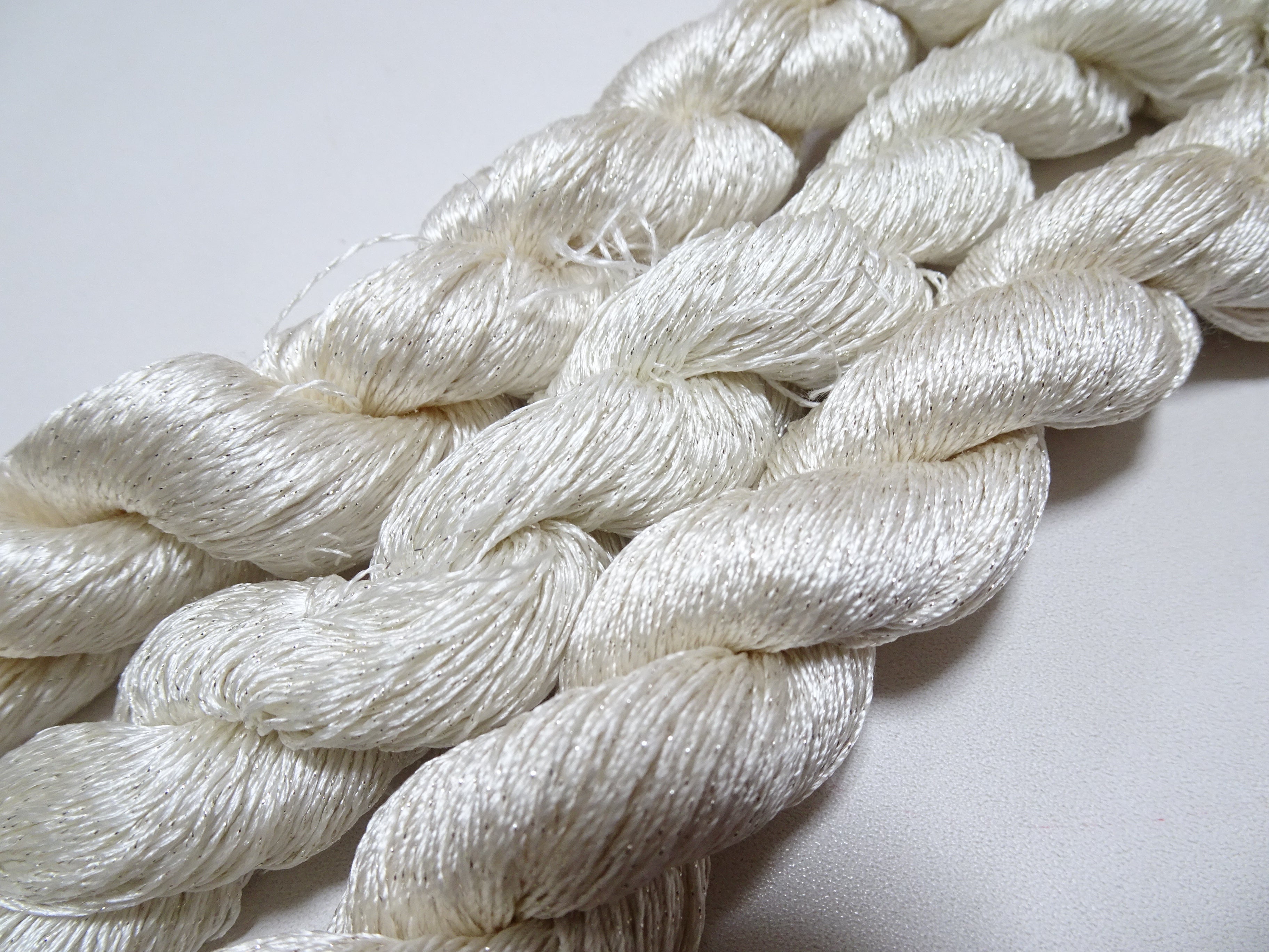 Japanese Vintage High Class Rare Silk Thread 3sets Mixture of Silver embroidery 15992