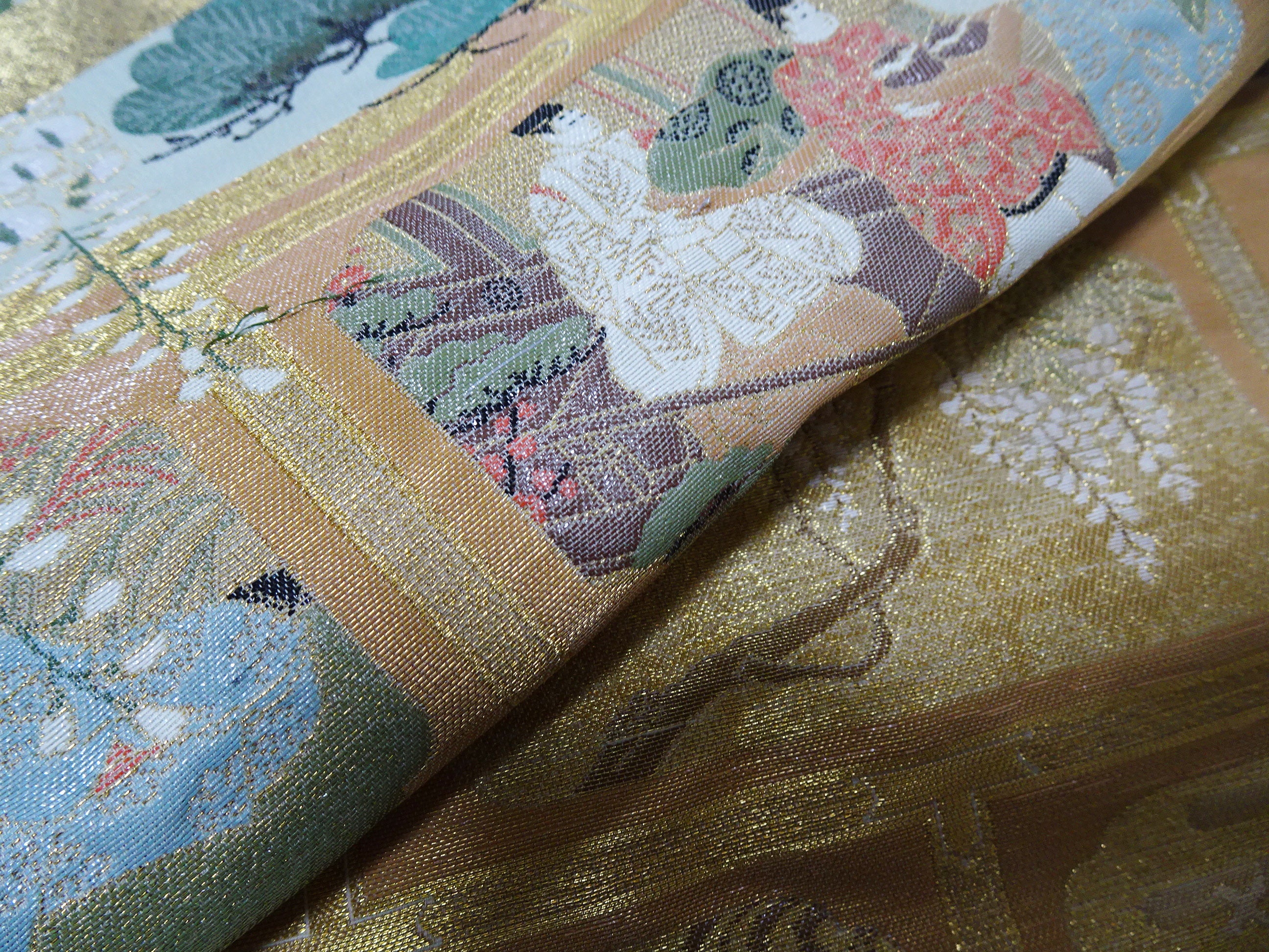 Japanese vintage Rare Silk sample fabric Juko Ori  9664