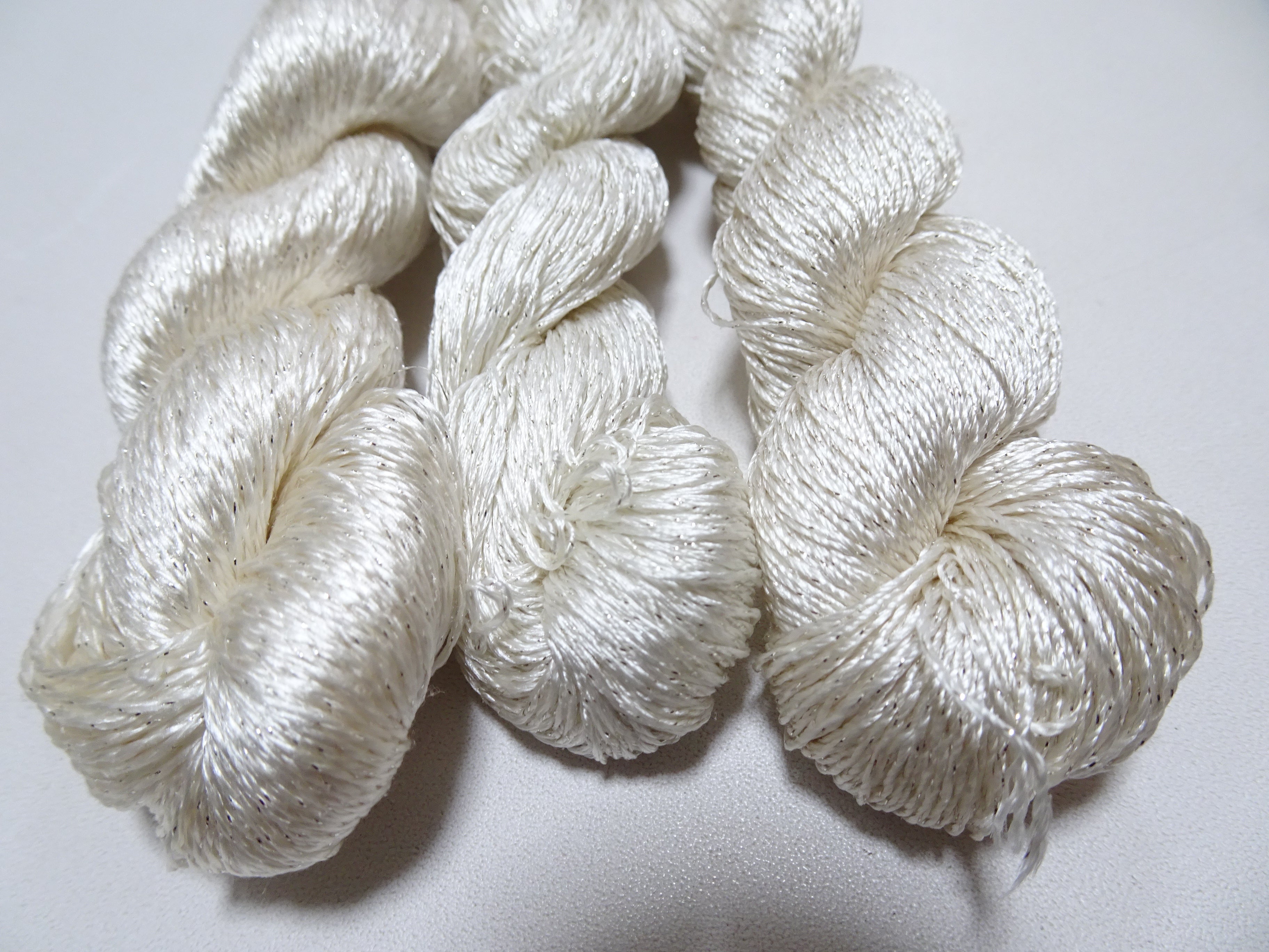 Japanese Vintage High Class Rare Silk Thread 3sets Mixture of Silver embroidery 15992