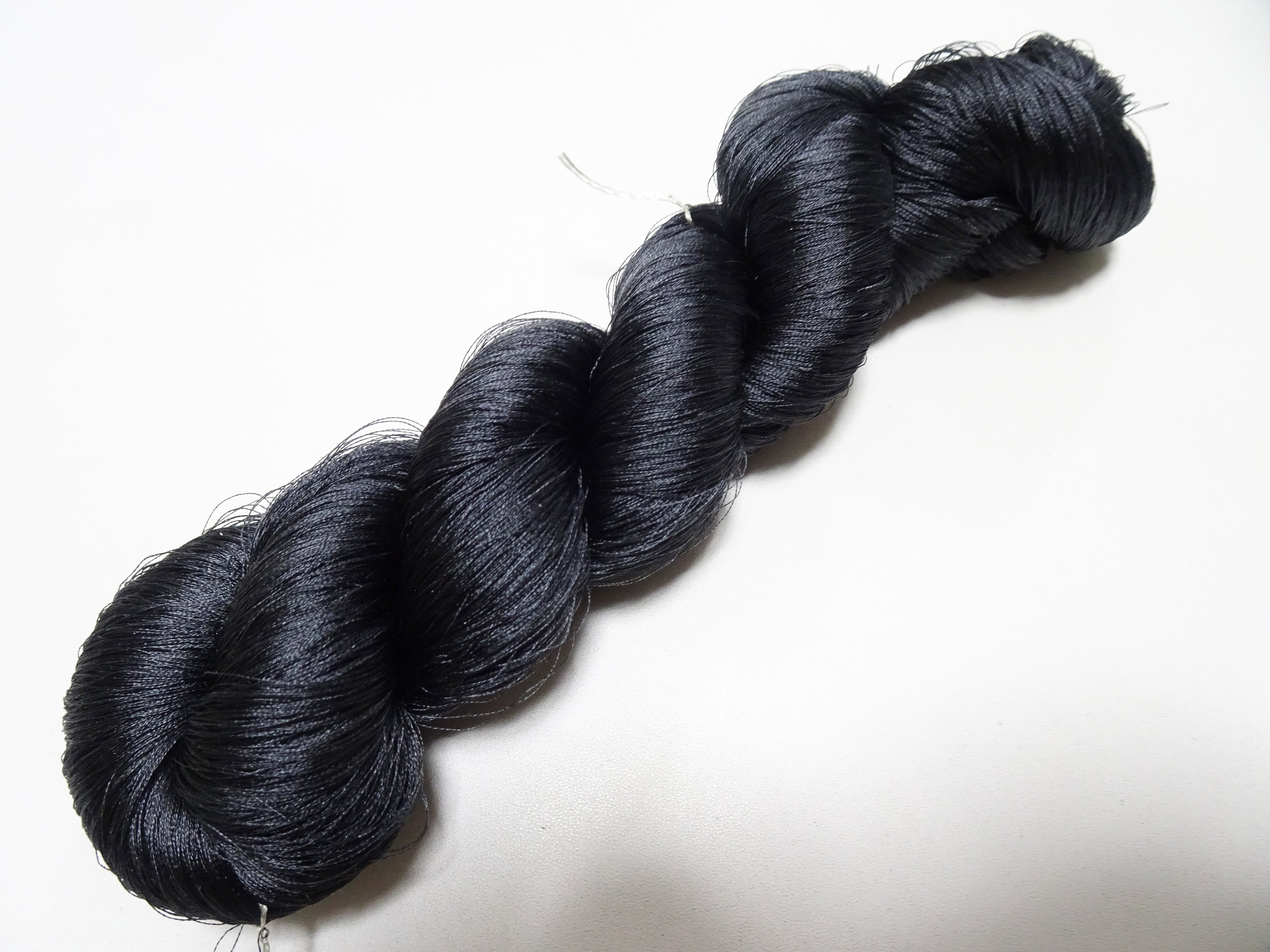 Japanese vintage silk thread Black embroidery 9002