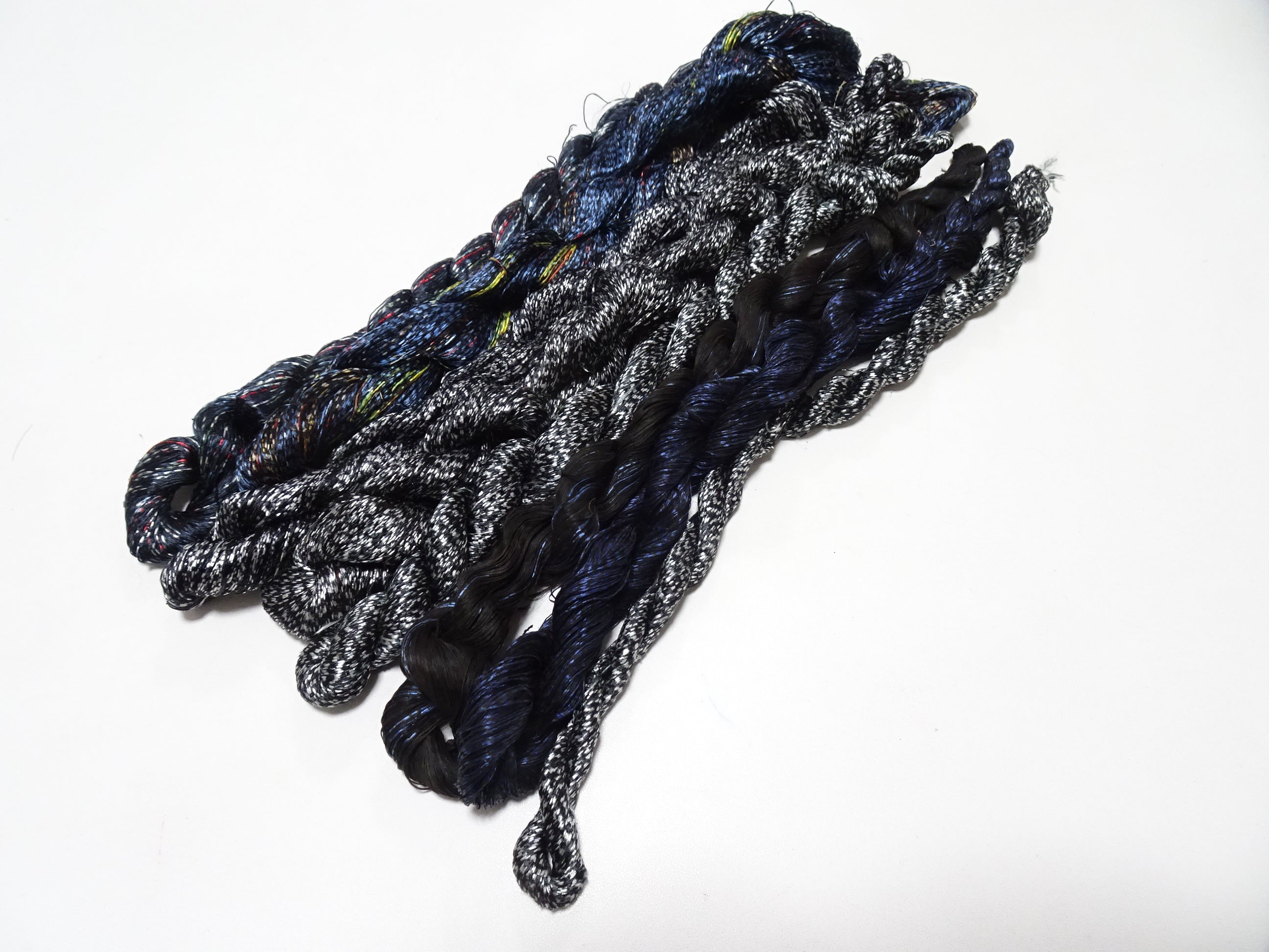 Japanese Vintage Super Rare Mud Dyeing kasuri loose Twisted Silk Thread Various Sets Embroidery & weave 13717