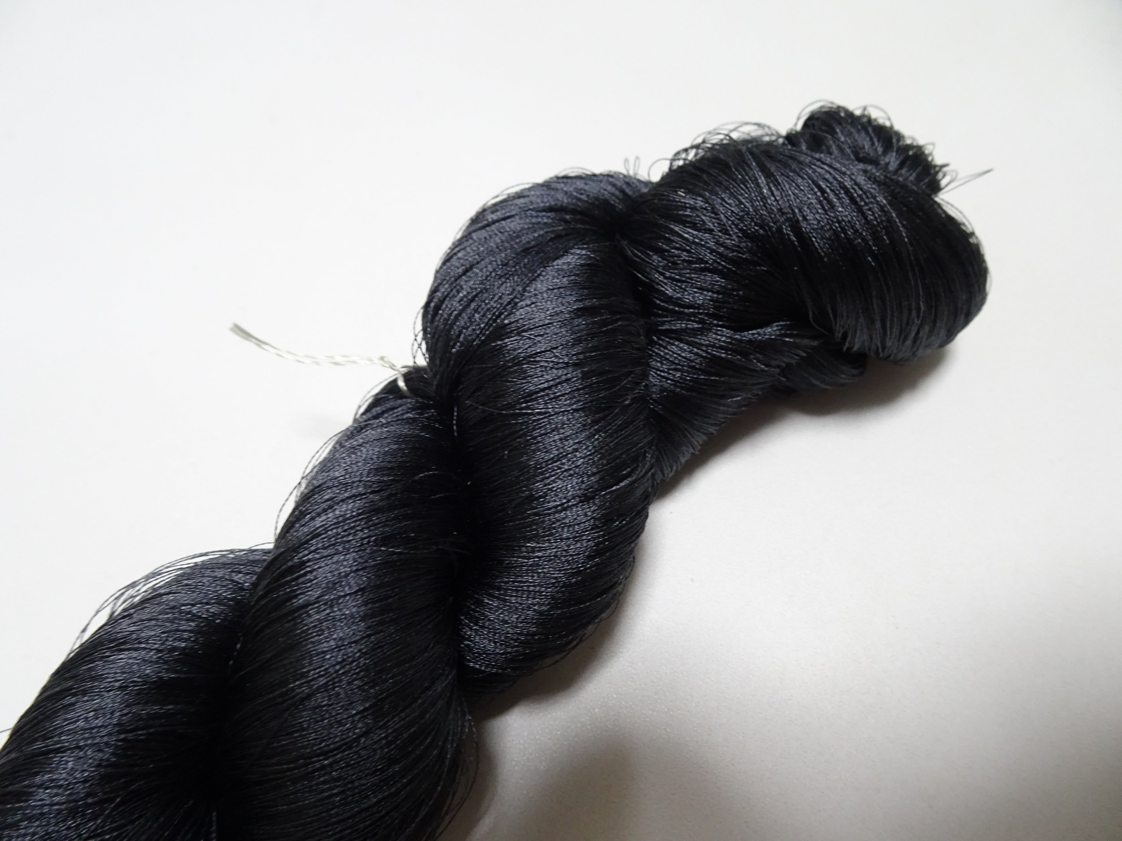 Japanese vintage silk thread Black embroidery 9002