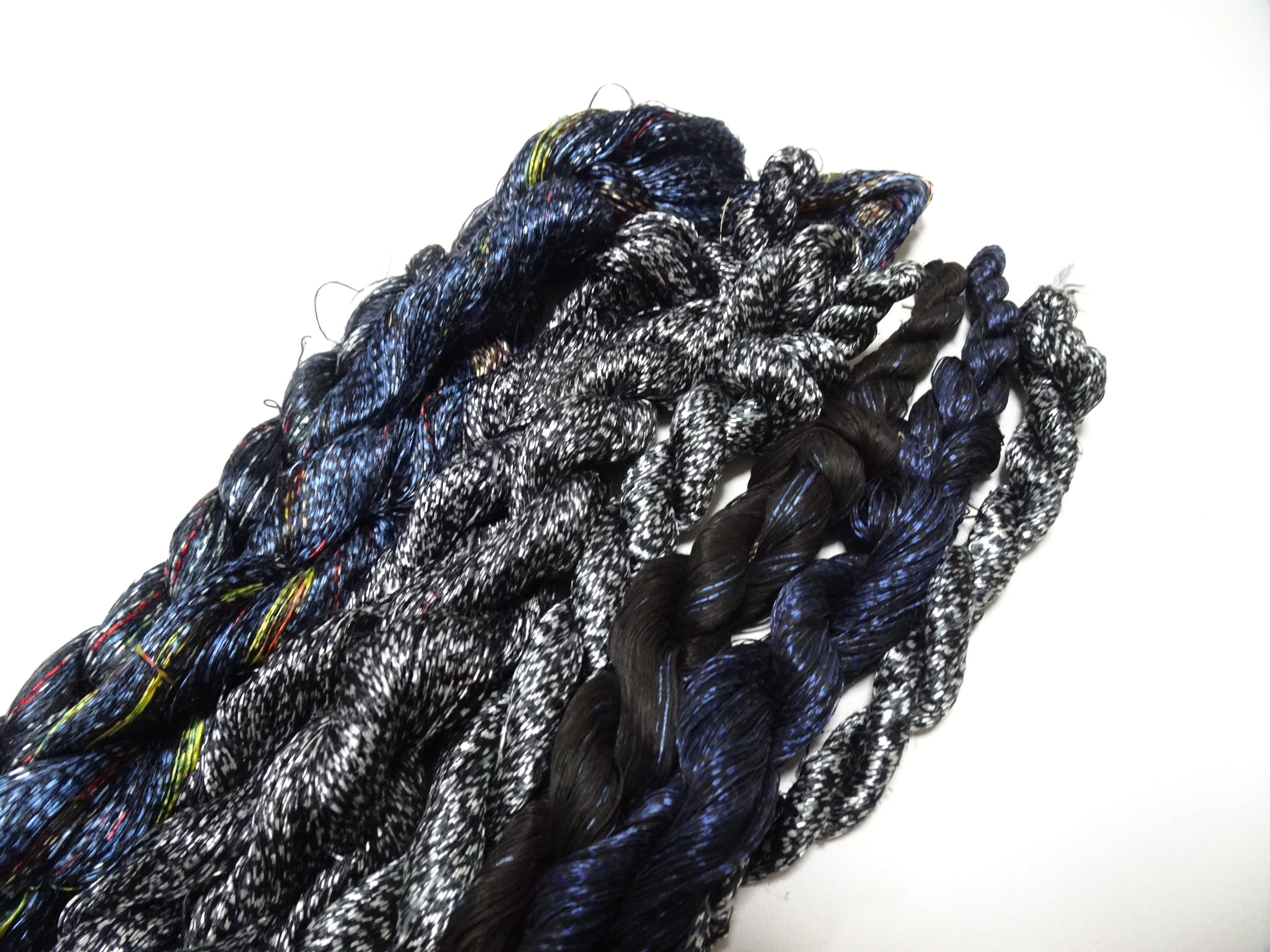 Japanese Vintage Super Rare Mud Dyeing kasuri loose Twisted Silk Thread Various Sets Embroidery & weave 13717