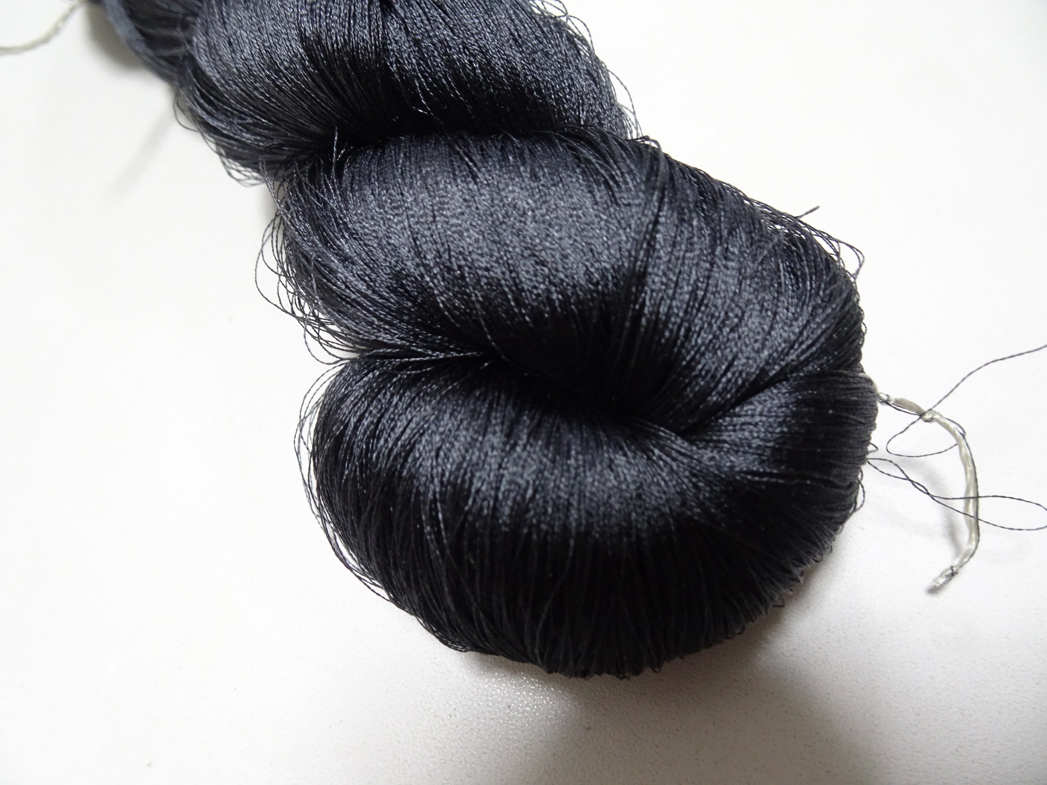 Japanese vintage silk thread Black embroidery 9002