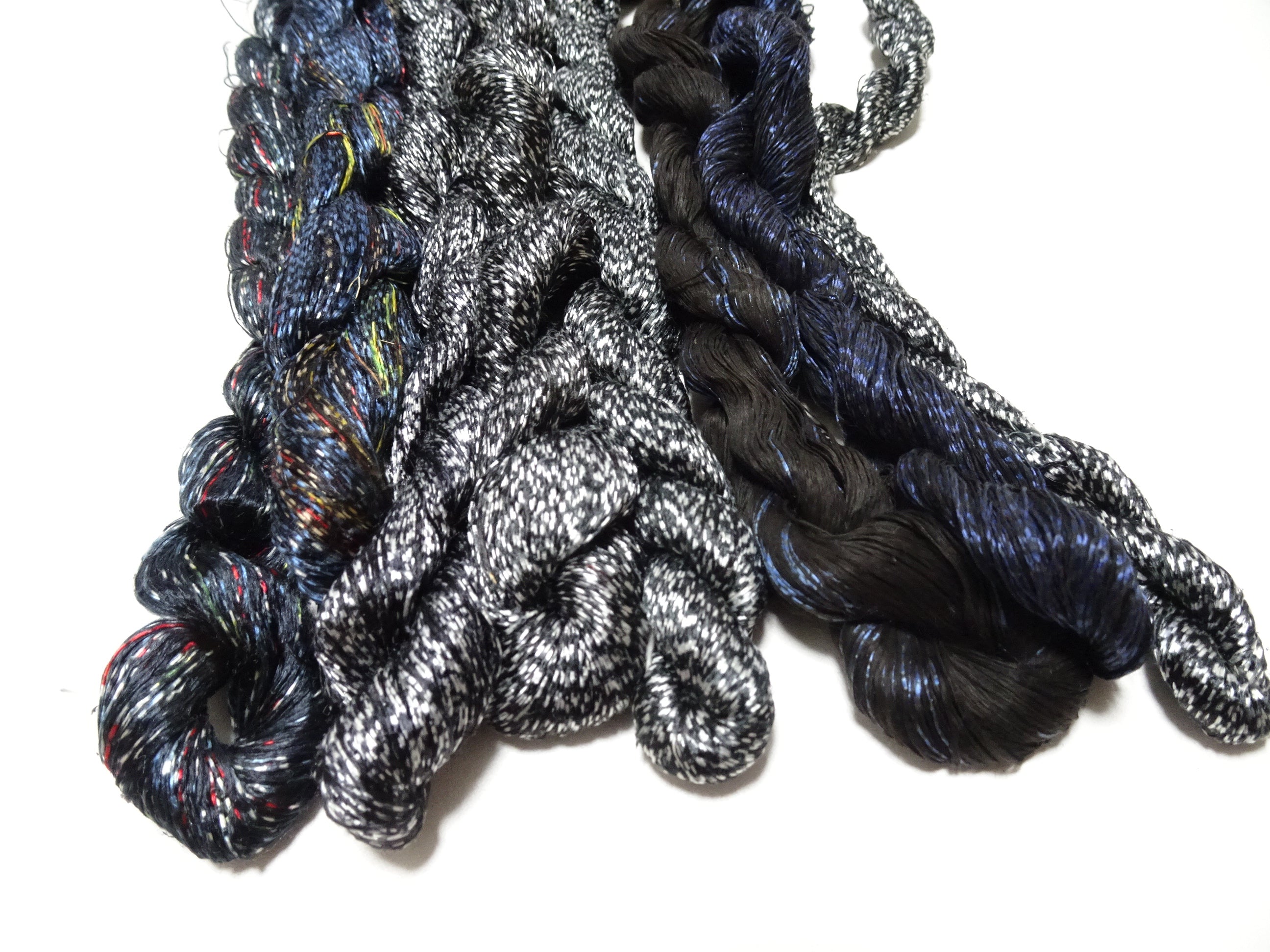 Japanese Vintage Super Rare Mud Dyeing kasuri loose Twisted Silk Thread Various Sets Embroidery & weave 13717