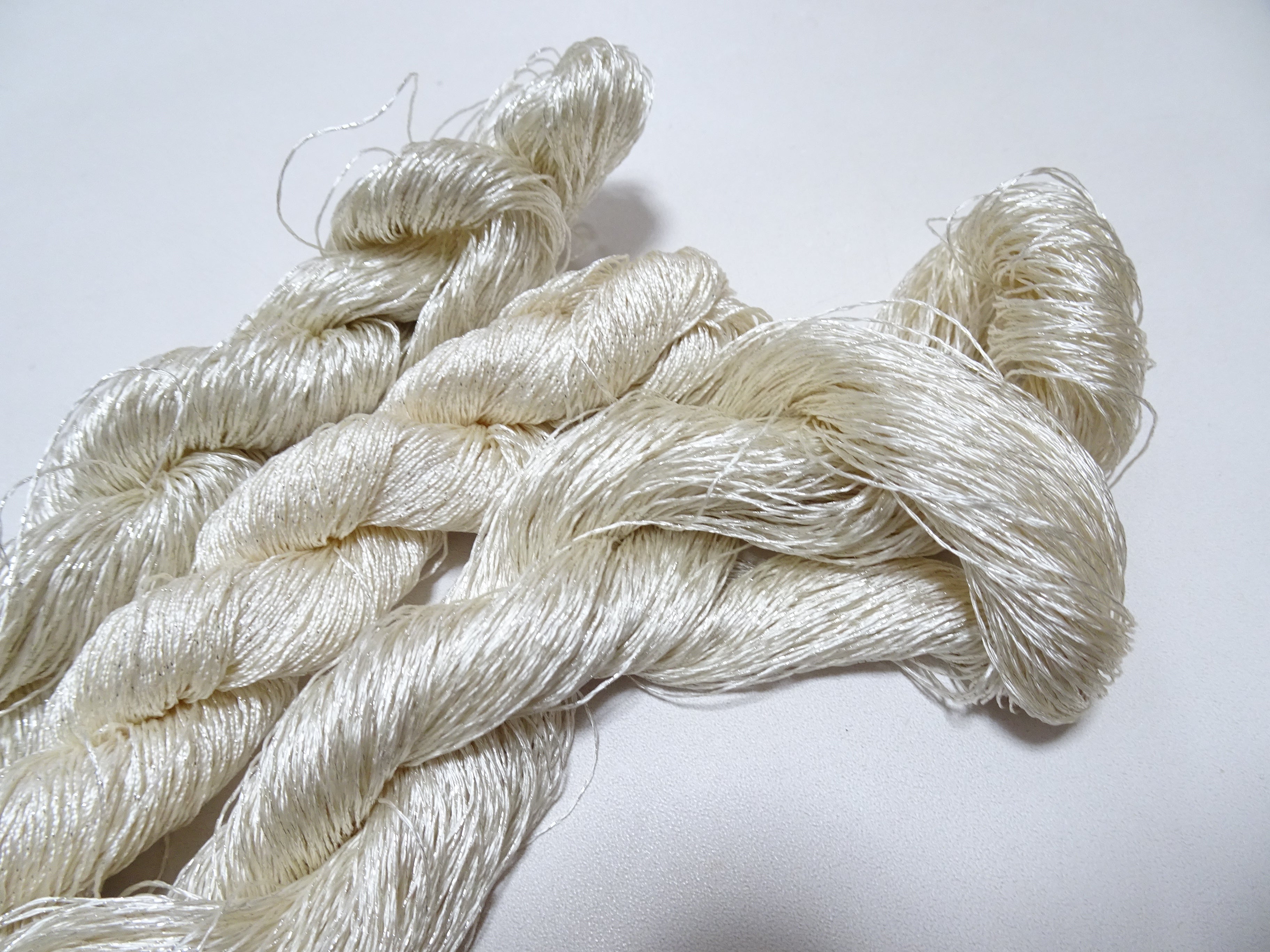 Japanese Vintage High Class Rare Silk Thread 3sets Mixture of Silver embroidery 15994