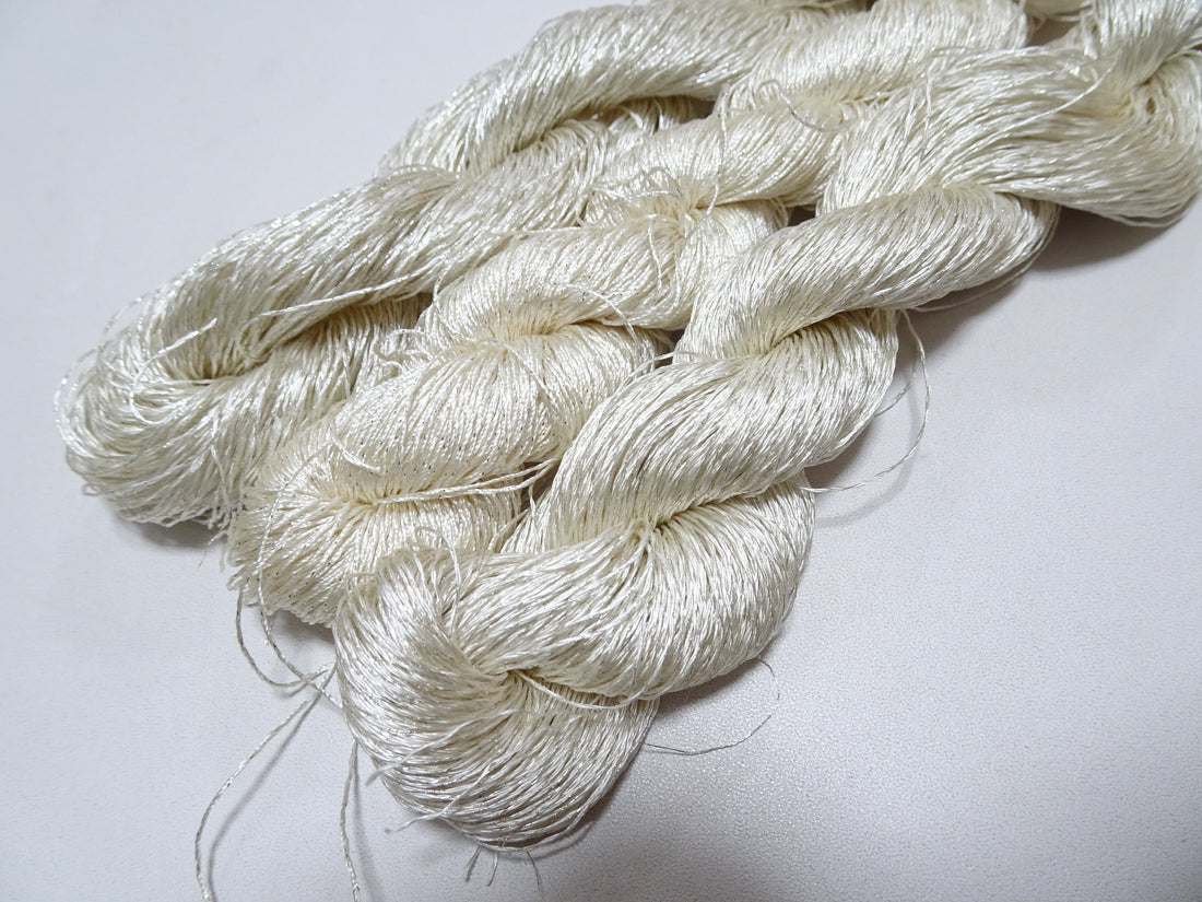 Japanese Vintage High Class Rare Silk Thread 3sets Mixture of Silver embroidery 15994