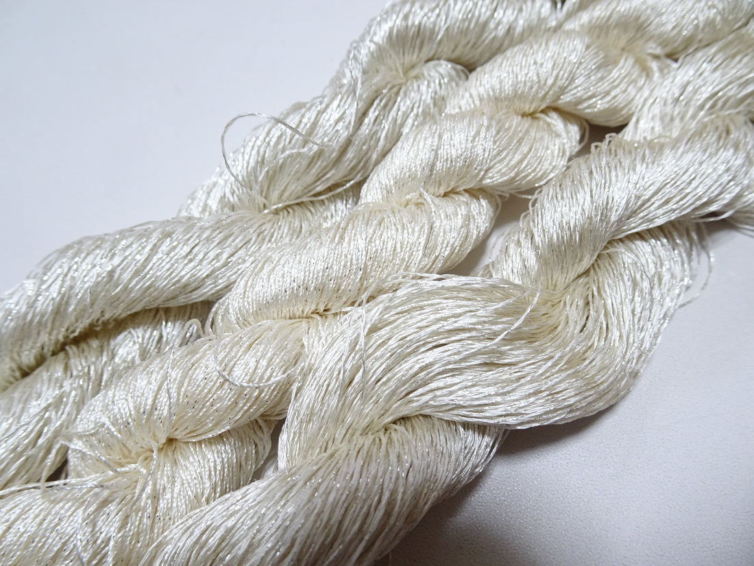 Japanese Vintage High Class Rare Silk Thread 3sets Mixture of Silver embroidery 15994