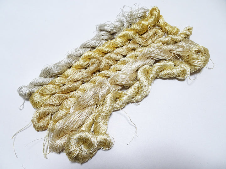 Japanese Vintage High Class Rare Silk Thread 6sets Mixture of Gold embroidery 18507