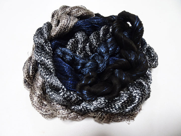 Japanese Vintage Super Rare Mud Dyeing kasuri loose Twisted Silk Thread Various Sets Embroidery & weave 13719