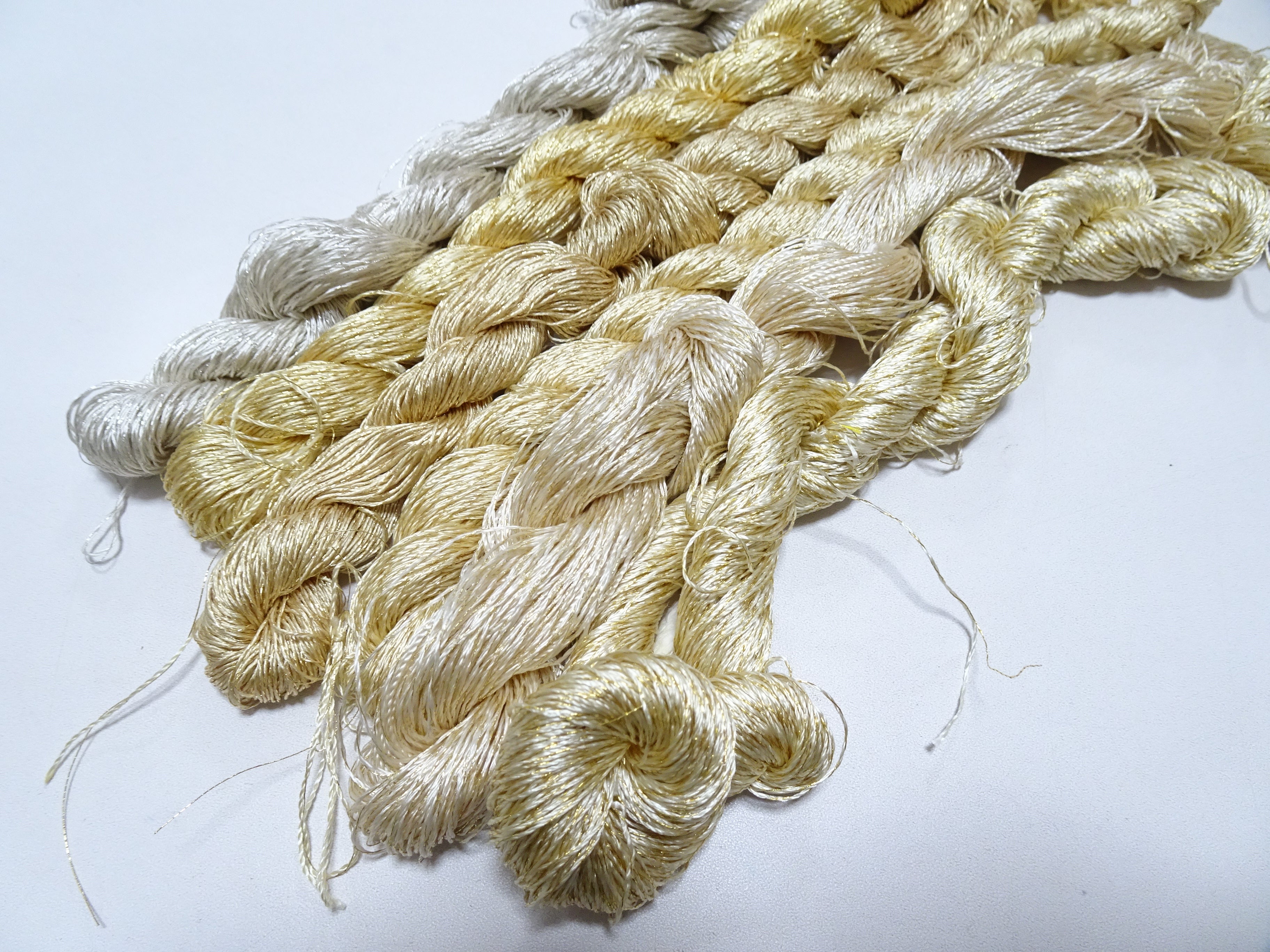 Japanese Vintage High Class Rare Silk Thread 6sets Mixture of Gold embroidery 18507