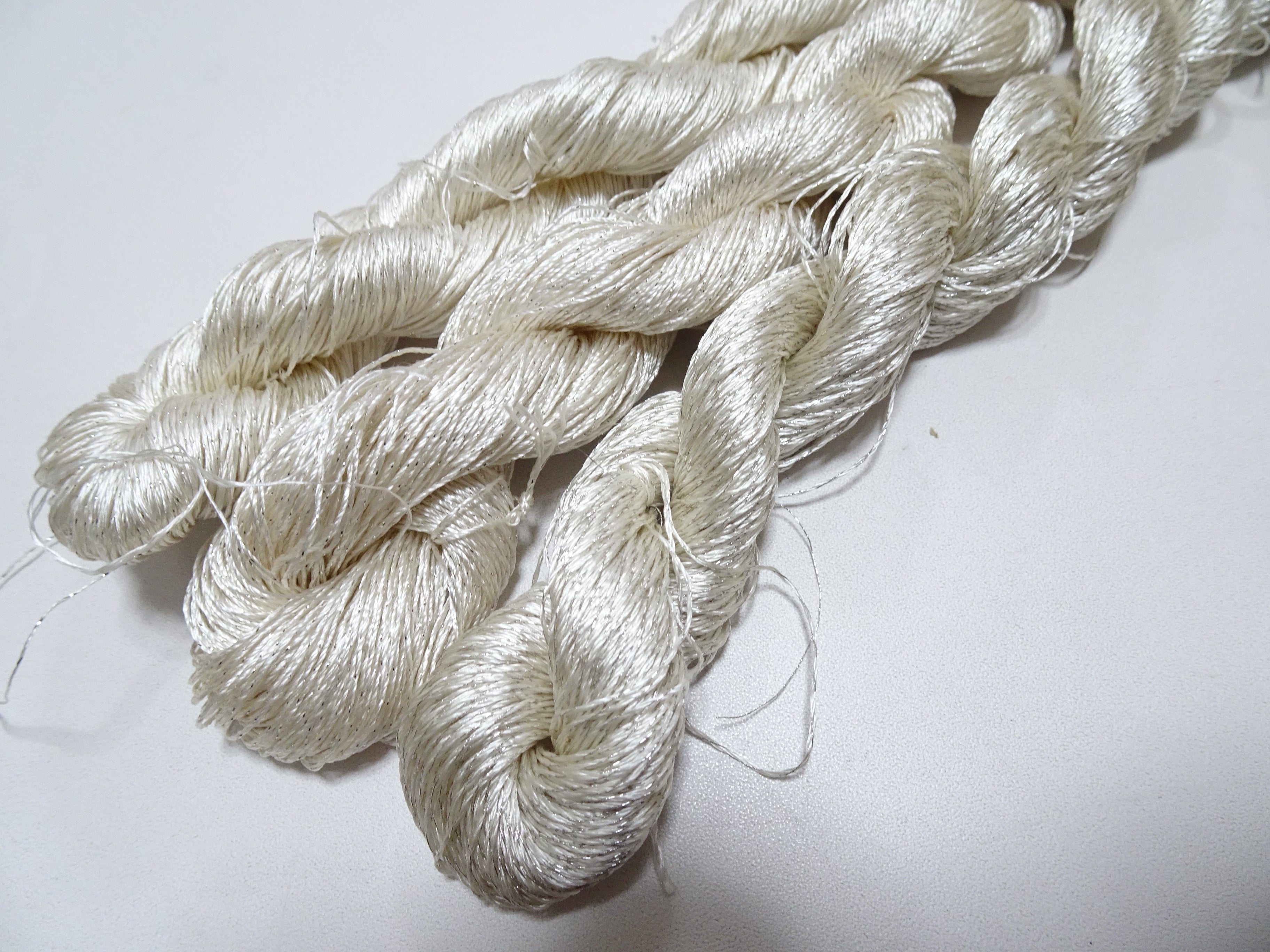 Japanese Vintage High Class Rare Silk Thread 3sets Mixture of Silver embroidery 15995