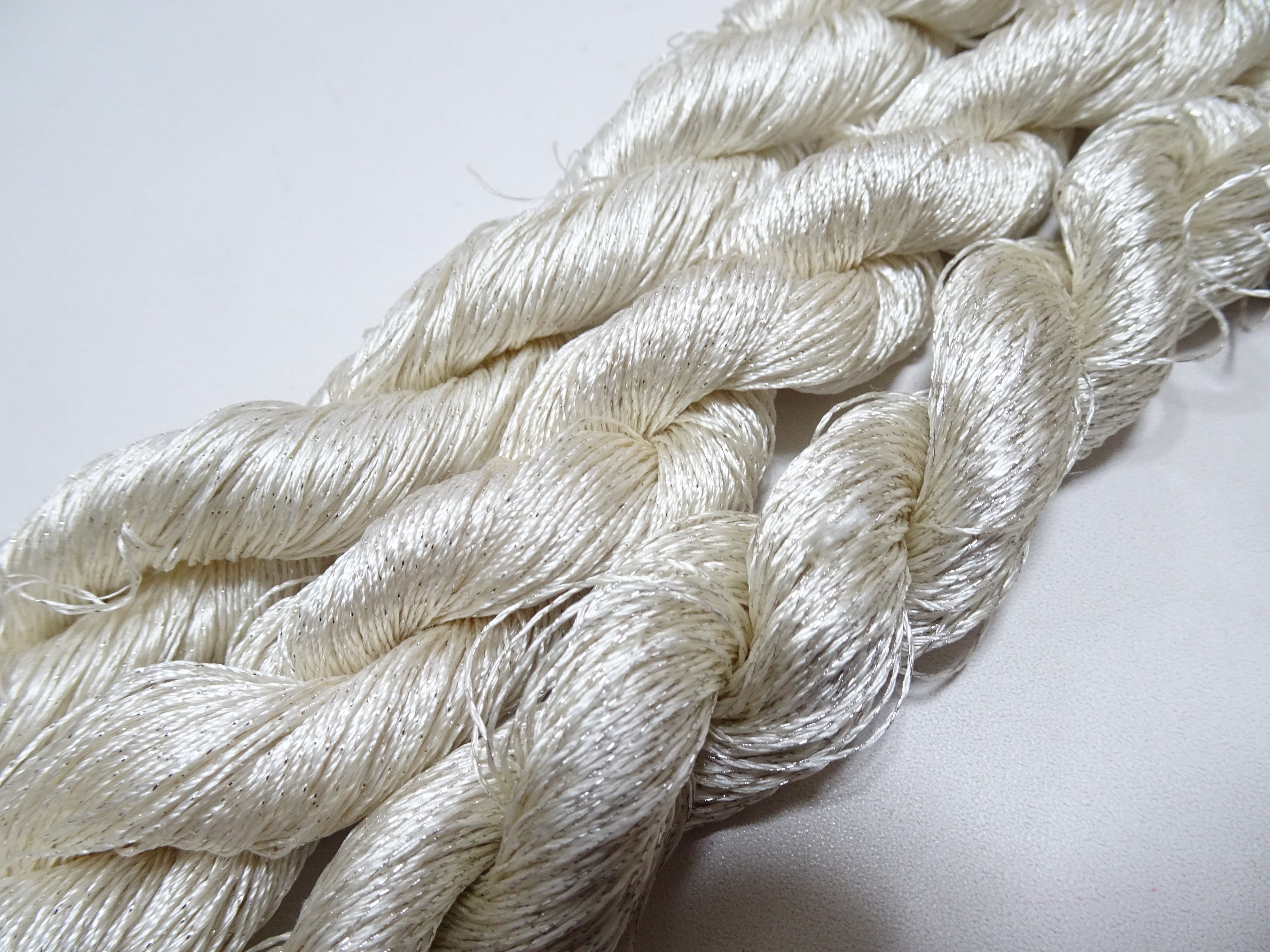 Japanese Vintage High Class Rare Silk Thread 3sets Mixture of Silver embroidery 15995