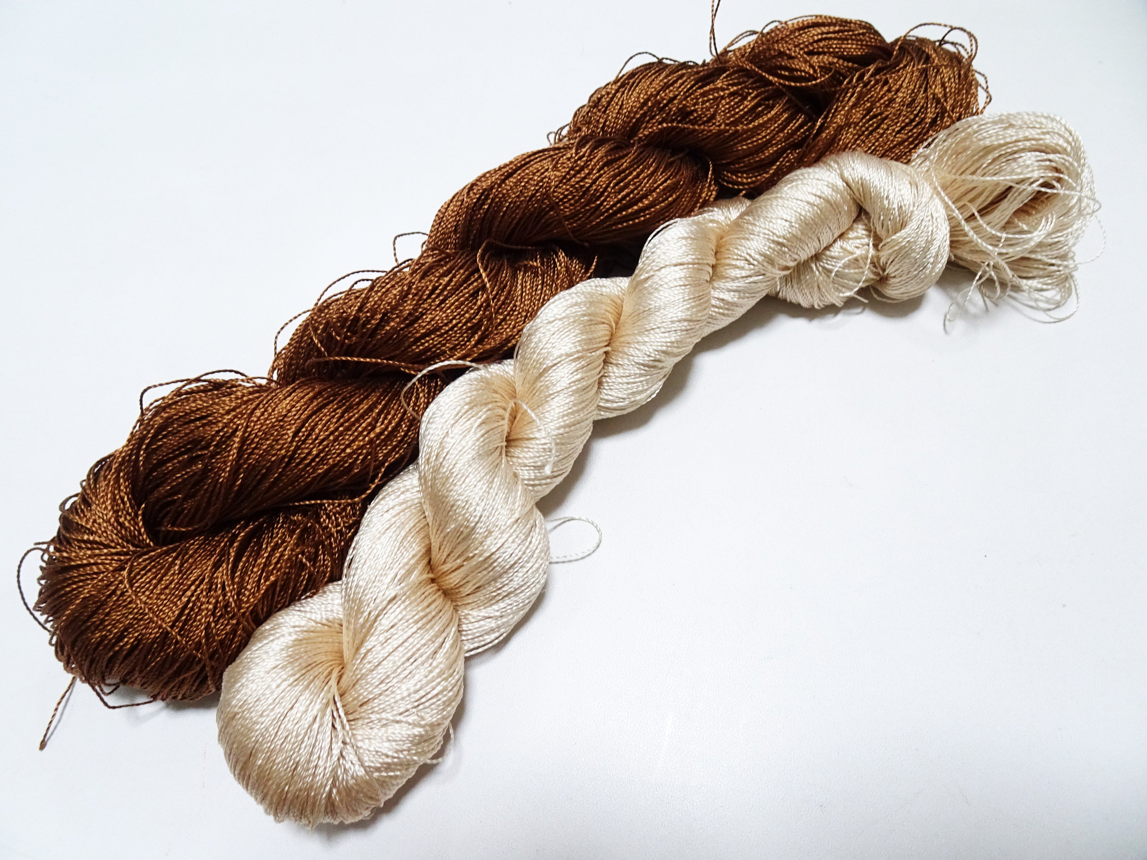 Japanese Vintage Twisted Silk Thread 2sets Embroidery & Weaving 17815