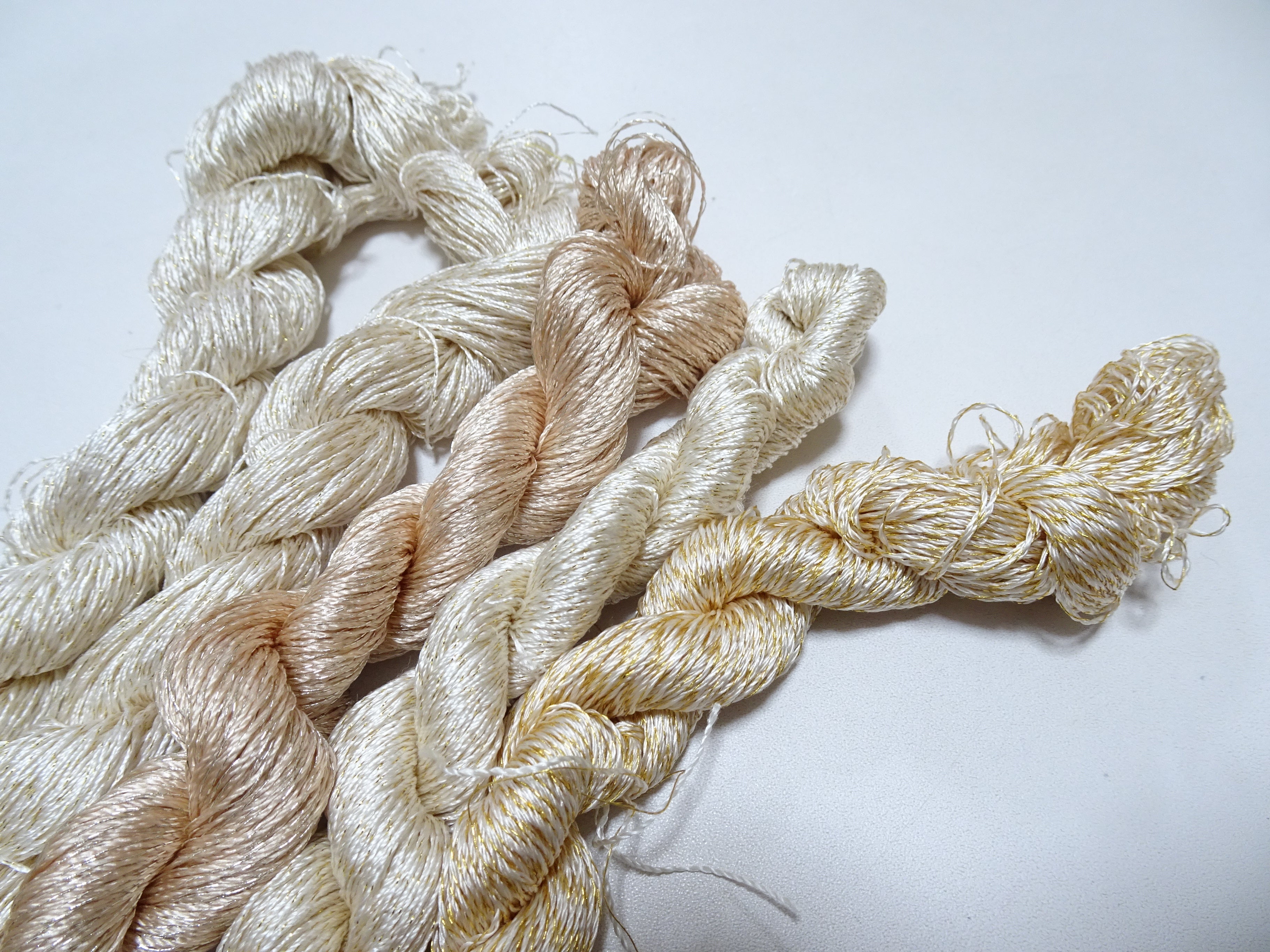 Japanese Vintage High Class Rare Silk Thread 5sets Mixture of Gold embroidery 15996