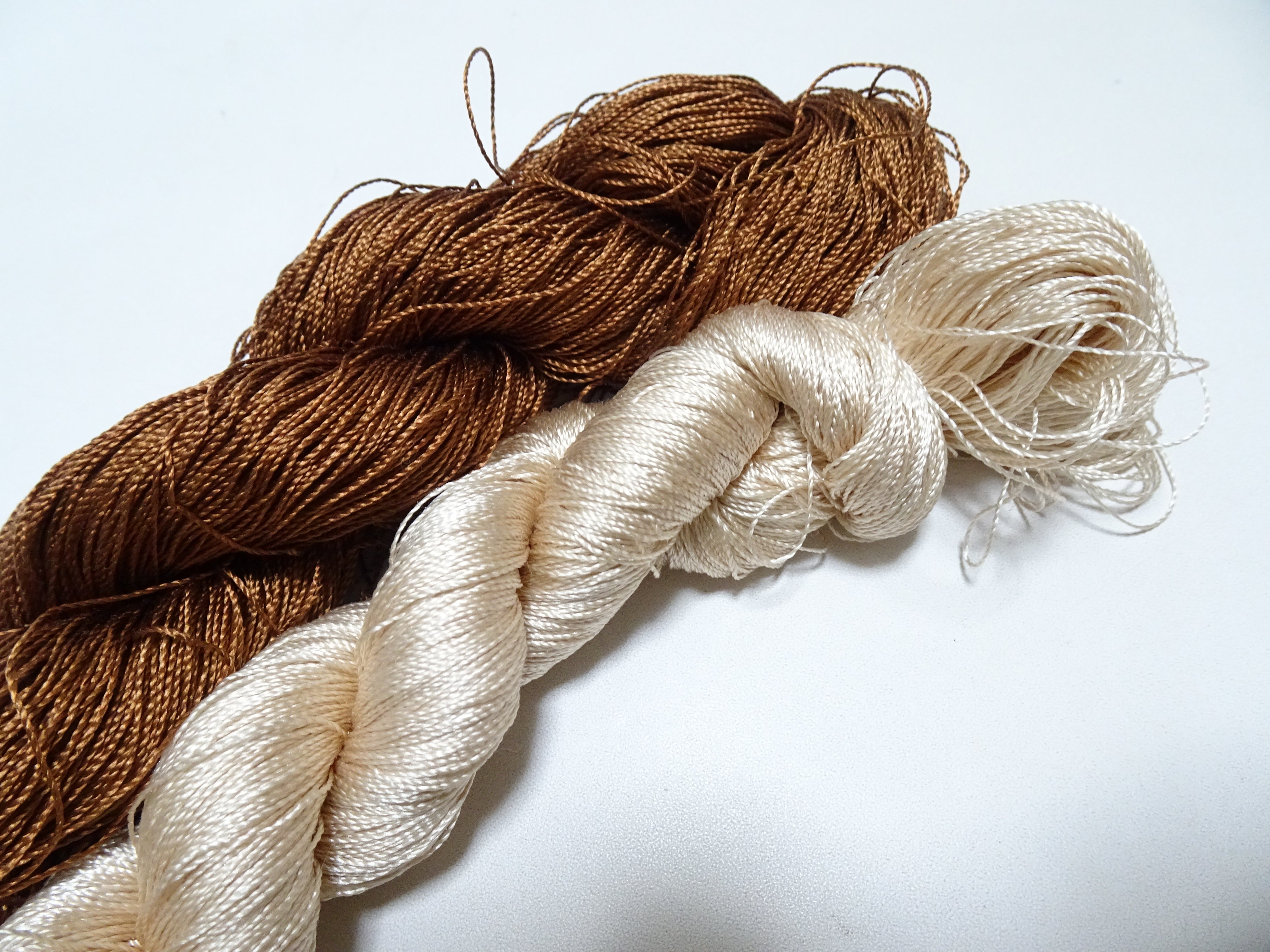 Japanese Vintage Twisted Silk Thread 2sets Embroidery & Weaving 17815