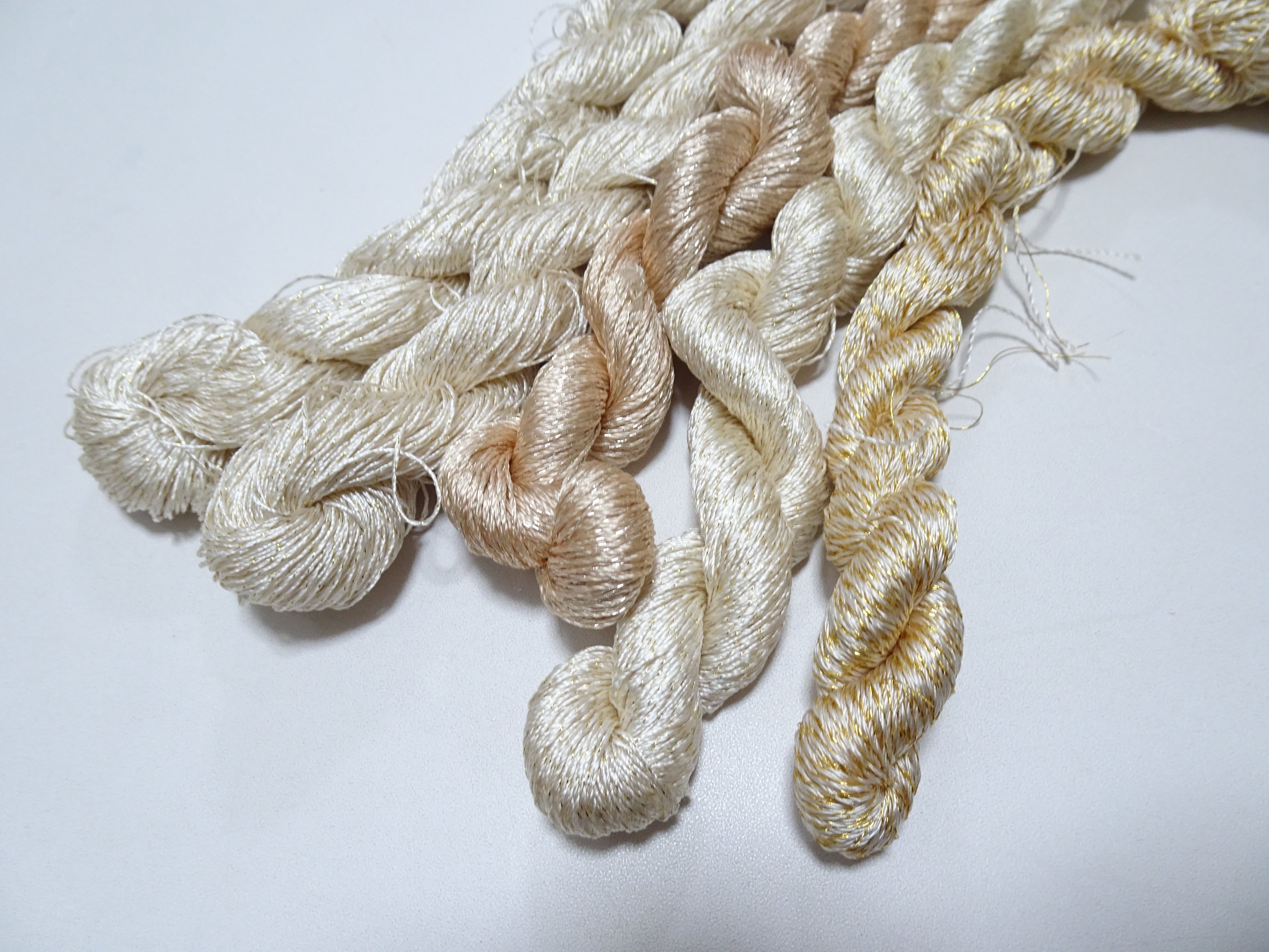 Japanese Vintage High Class Rare Silk Thread 5sets Mixture of Gold embroidery 15996
