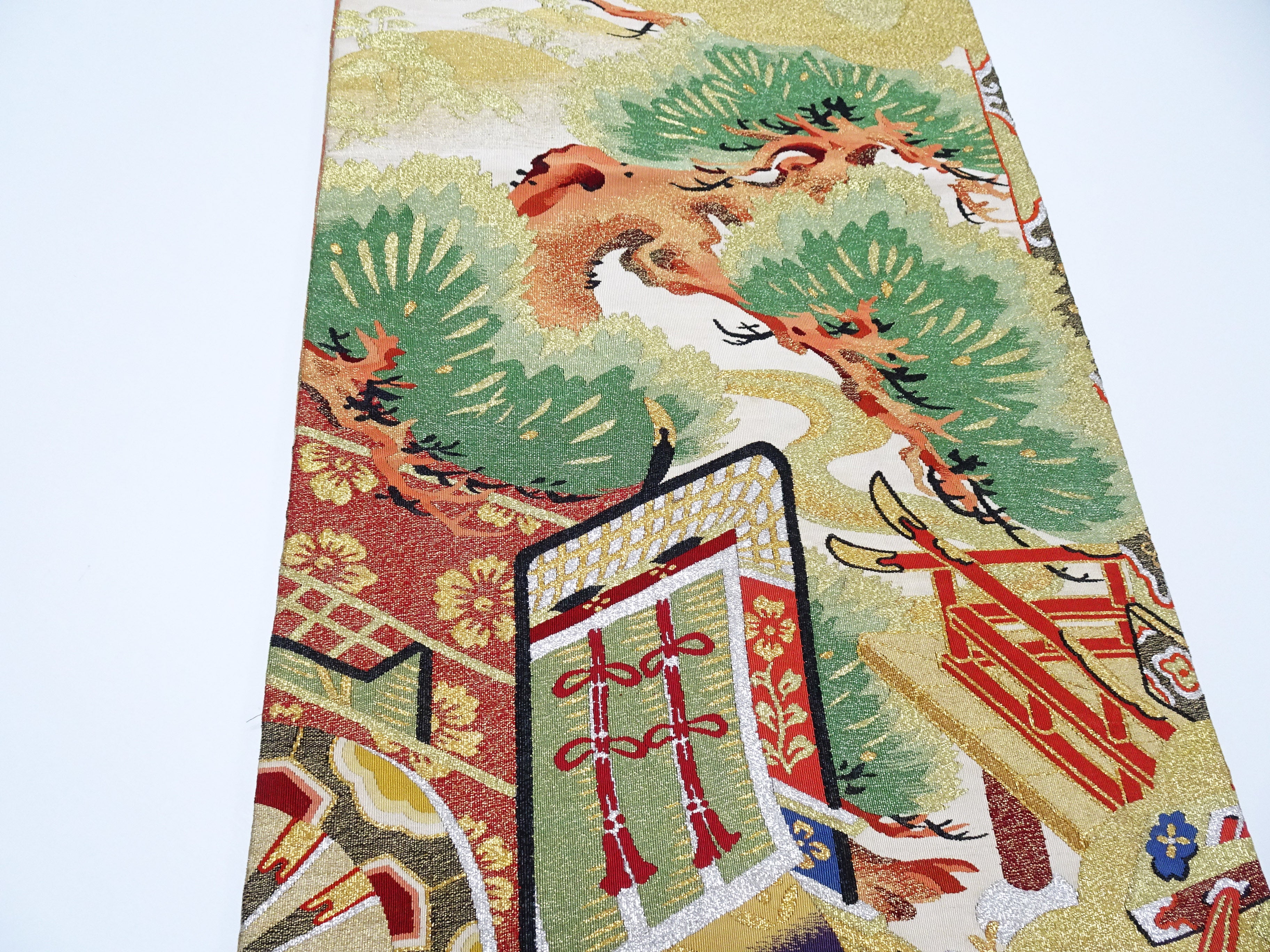 Japanese Antique Maru Obi – Double-Sided All-Over Design  Tsuzure-ori  18095