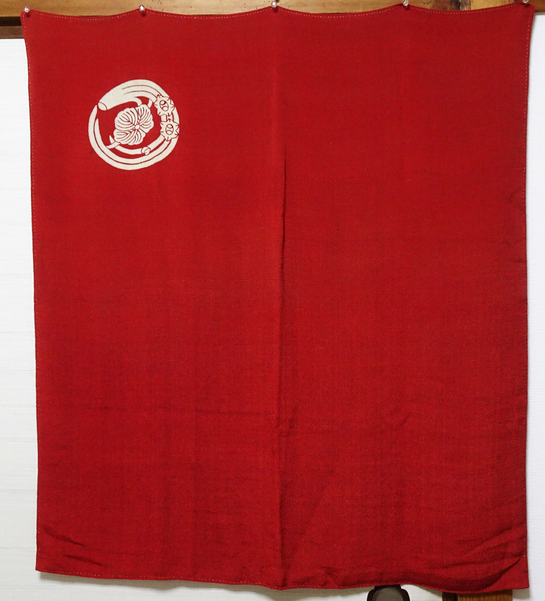 Japanese Vintage Showa Era Celebratory Large Furoshiki with Tale of Genji Design on Oni-Shibo Chirimen Silk  16346