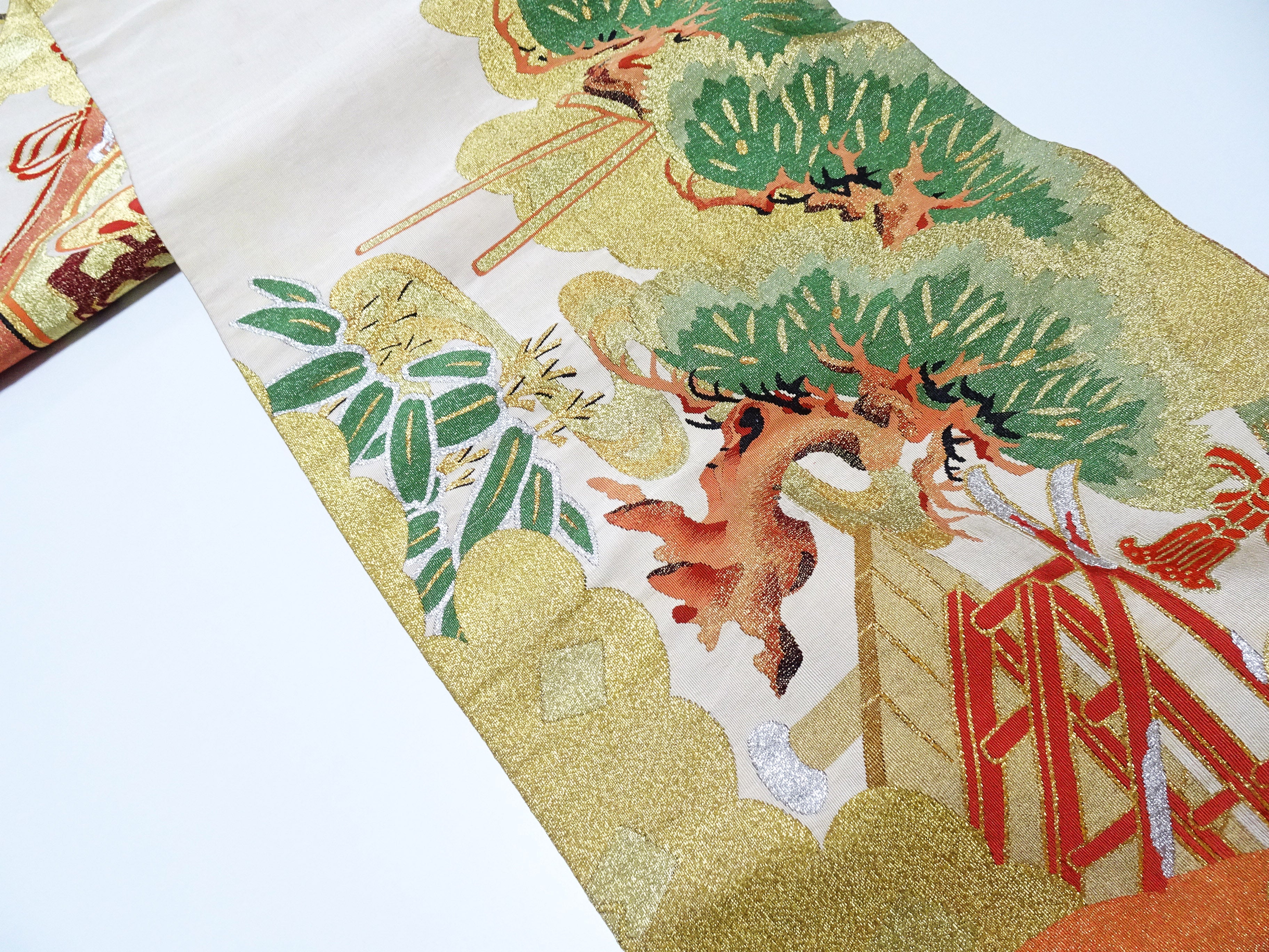 Japanese Antique Maru Obi – Double-Sided All-Over Design  Tsuzure-ori  18095