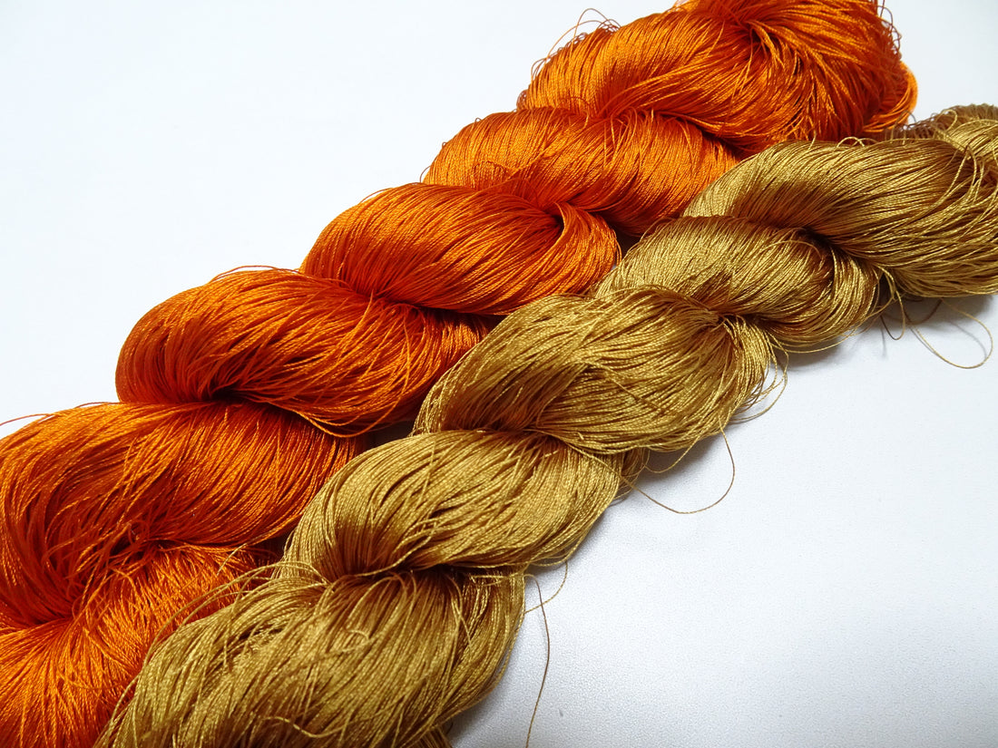 Japanese Vintage Silk Thread 2sets for Tsuzure Weaving – High-Quality 19678