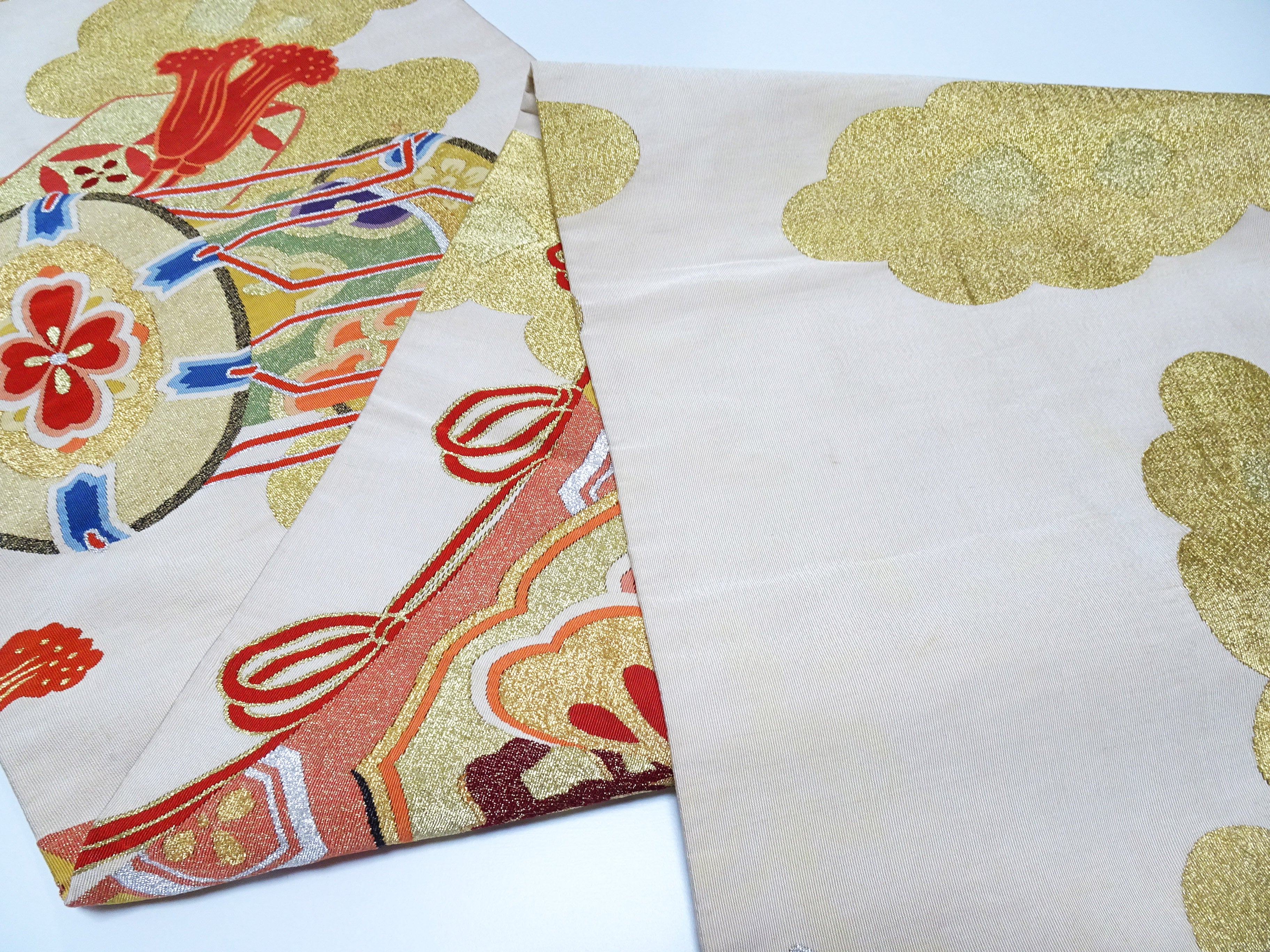 Japanese Antique Maru Obi – Double-Sided All-Over Design  Tsuzure-ori  18095