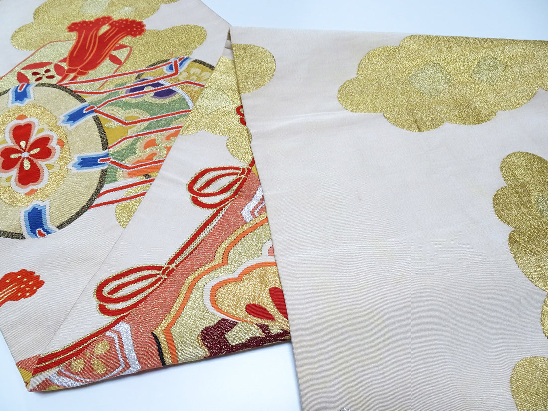 Japanese Antique Maru Obi – Double-Sided All-Over Design  Tsuzure-ori  18095
