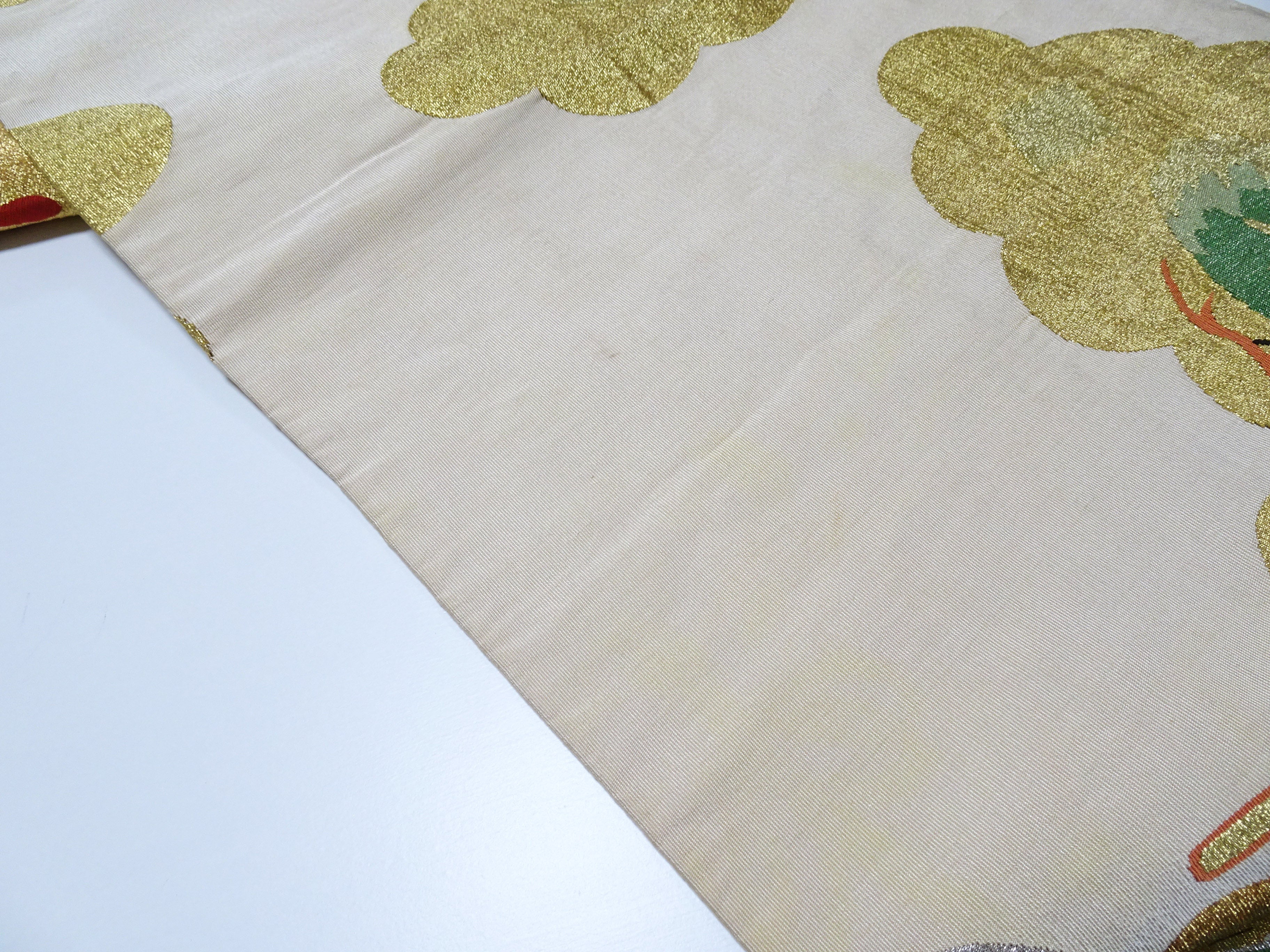 Japanese Antique Maru Obi – Double-Sided All-Over Design  Tsuzure-ori  18095