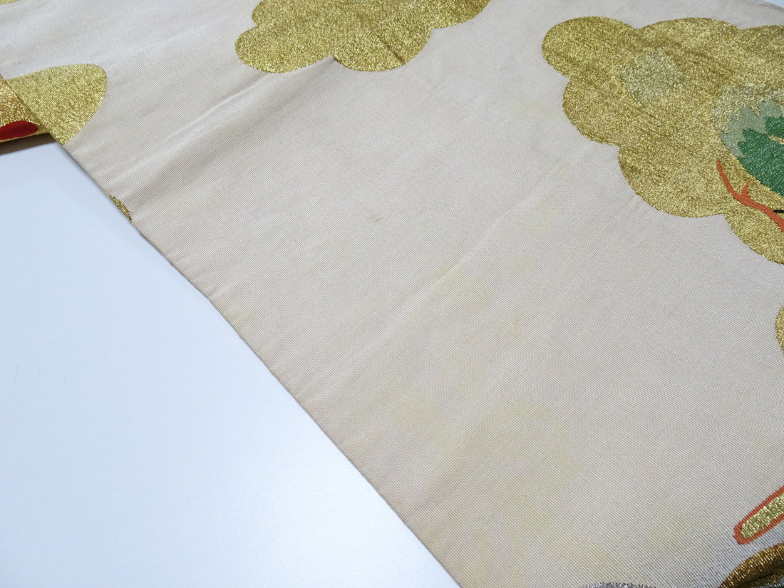 Japanese Antique Maru Obi – Double-Sided All-Over Design  Tsuzure-ori  18095