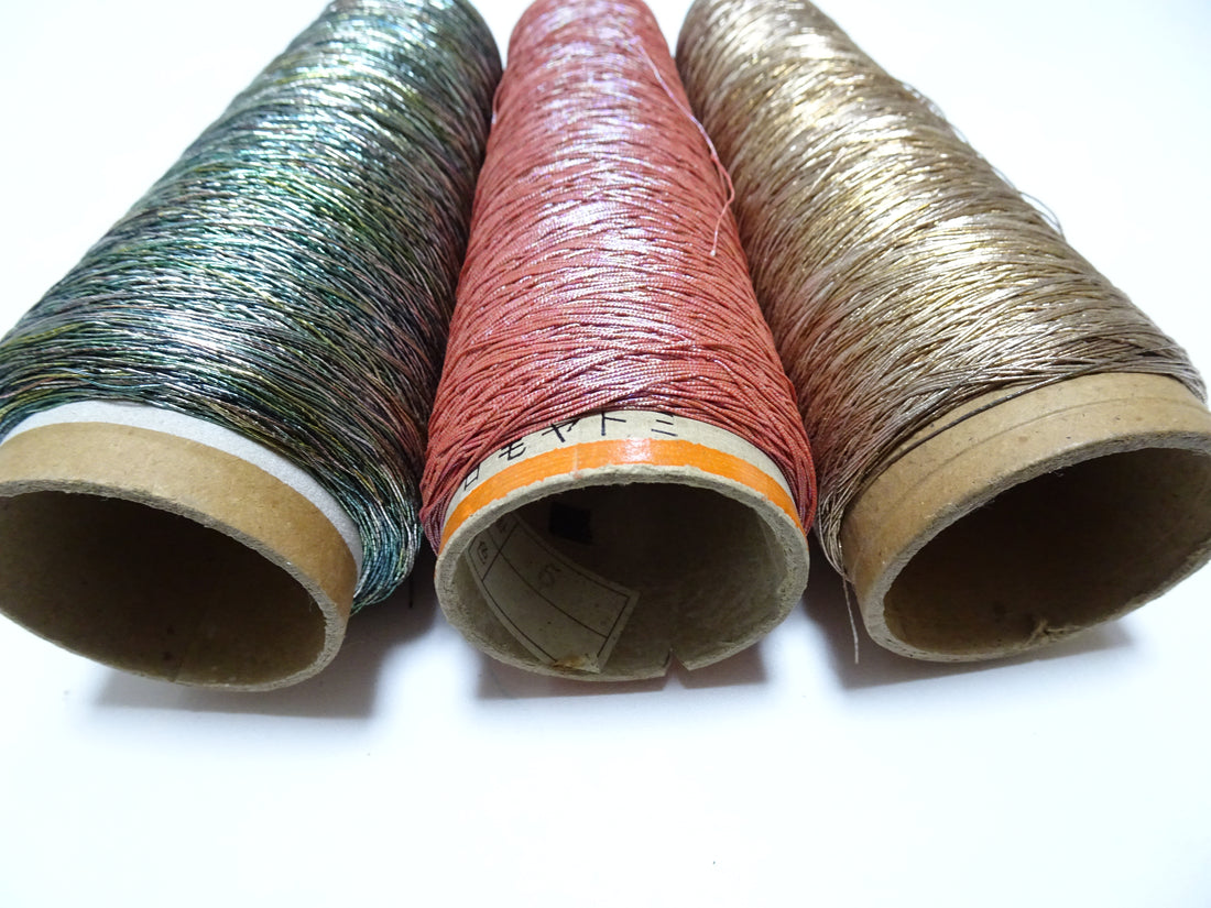 Super Special price! Japanese Vintage Metallic Thread 3sets Embroidery 15269