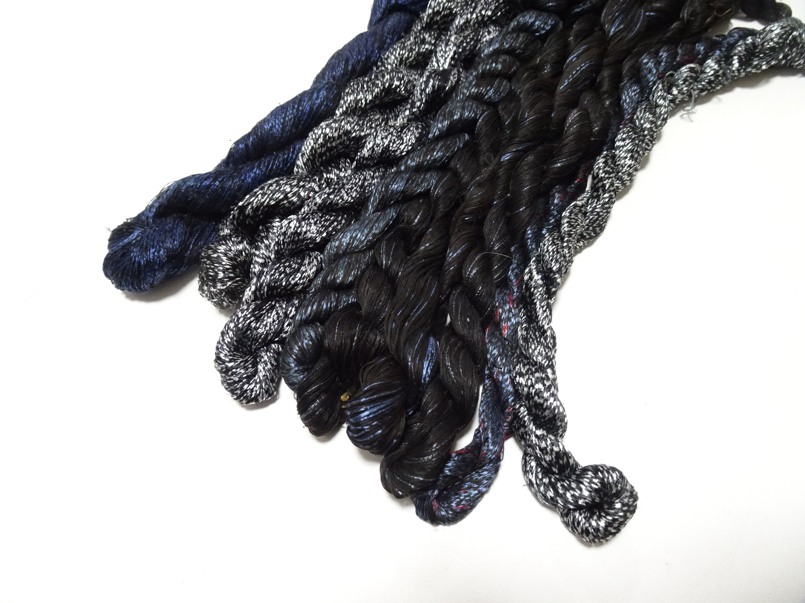 Japanese Vintage Super Rare Mud Dyeing kasuri loose Twisted Silk Thread Various Sets Embroidery & weave 13722