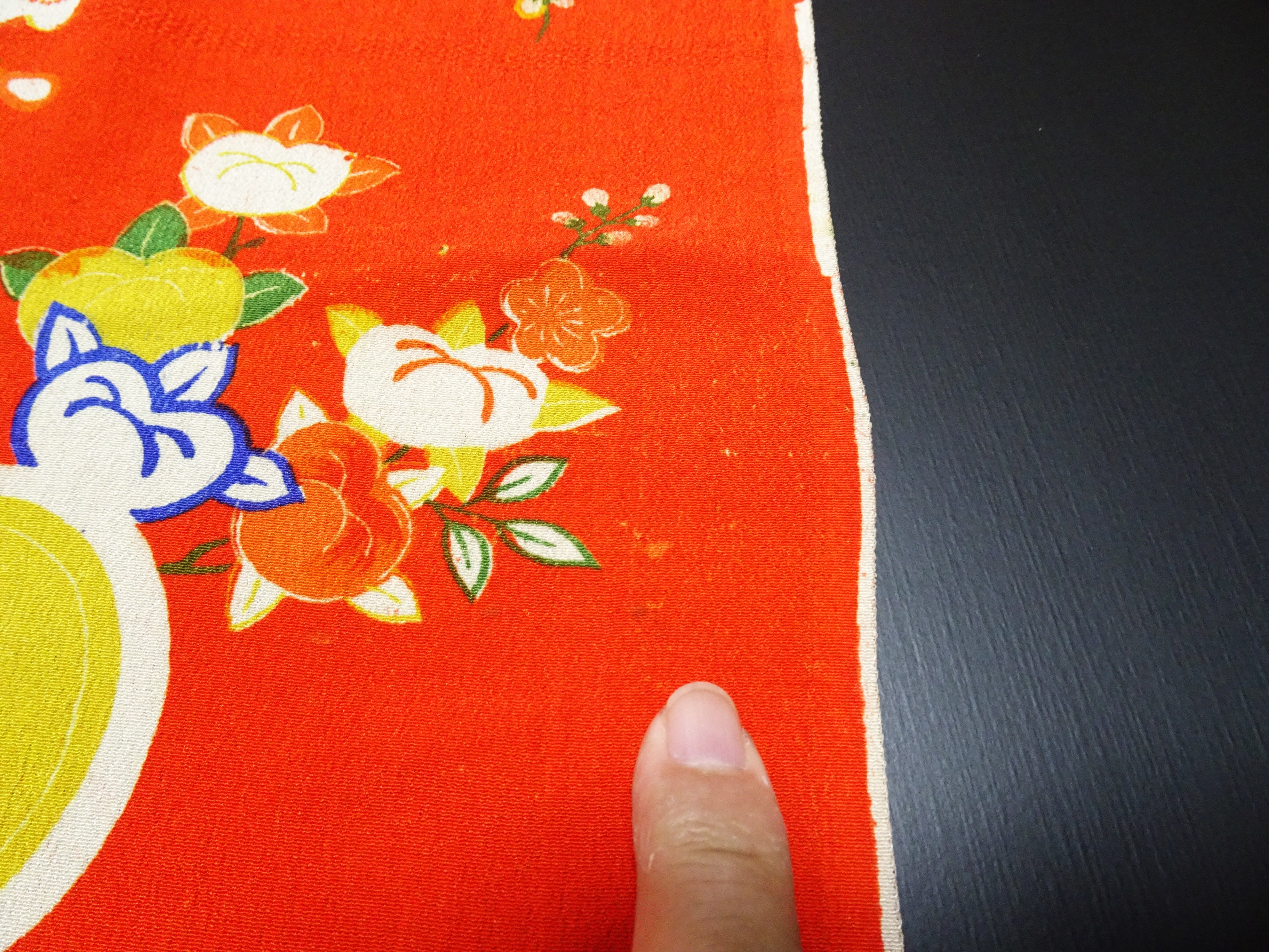 Japanese Antique Silk Bolts  / Kinsha / Dyed Pattern 17511