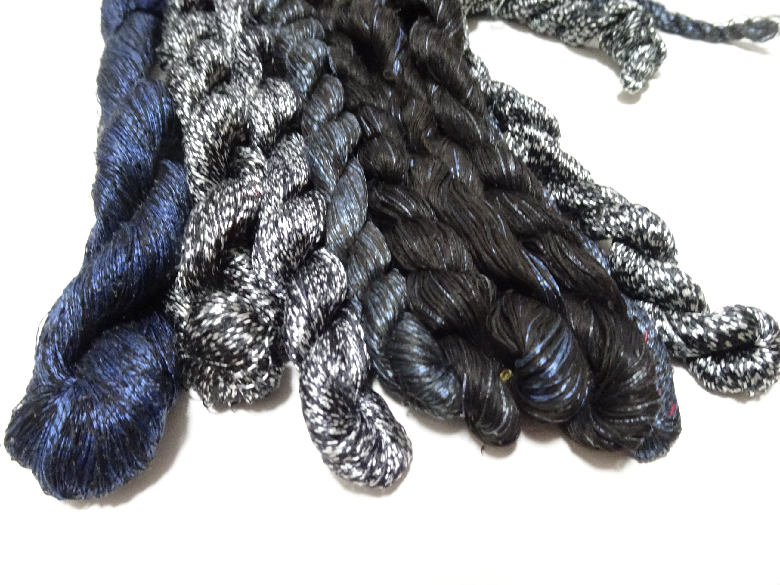 Japanese Vintage Super Rare Mud Dyeing kasuri loose Twisted Silk Thread Various Sets Embroidery & weave 13722