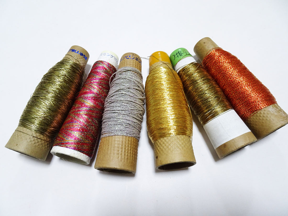 Super Special price! Japanese Vintage Metallic Thread 6sets Embroidery 15271