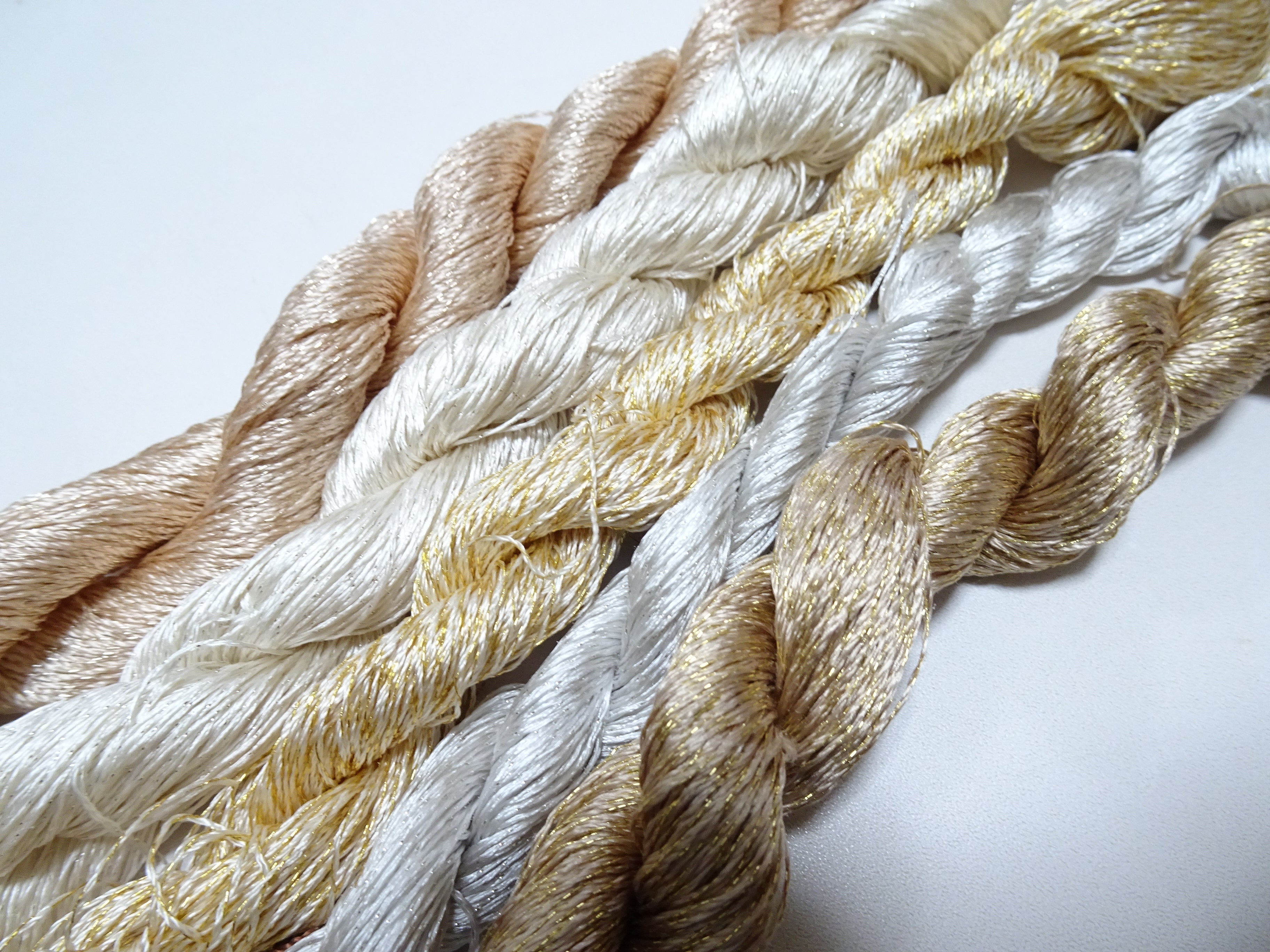 Japanese Vintage High Class Rare Silk Thread 5sets Mixture of Gold embroidery 16000