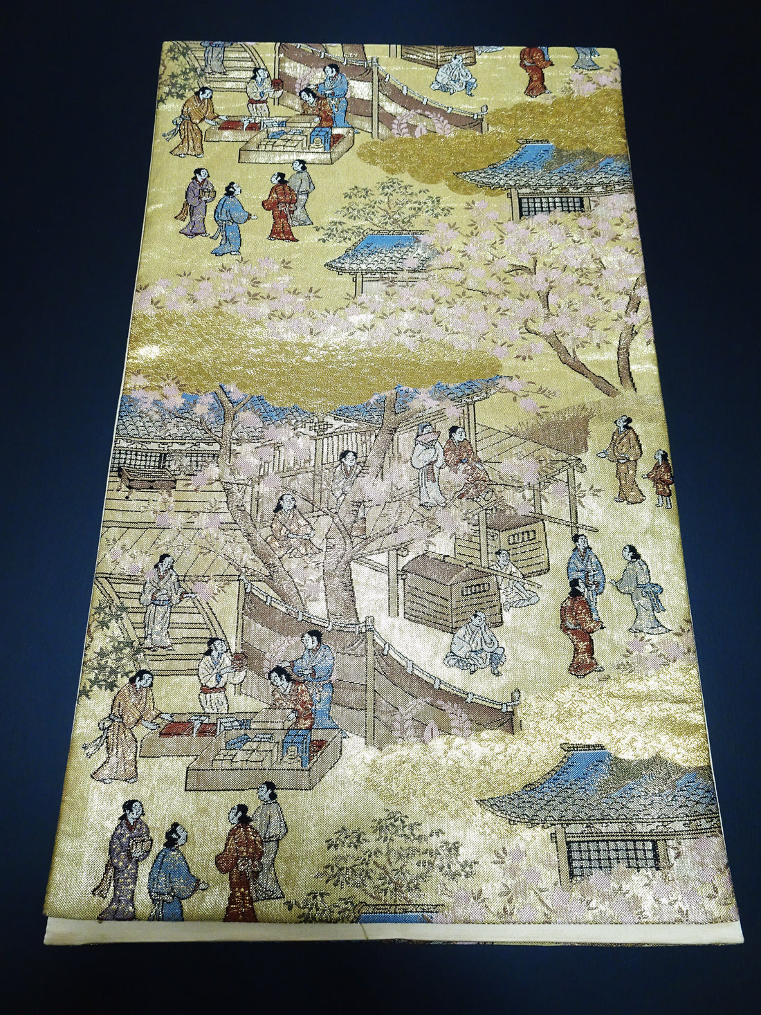 Japanese Kimono Silk Fukuro Obi One Hundred Views of Kyoto Elegant Woven Pattern17513